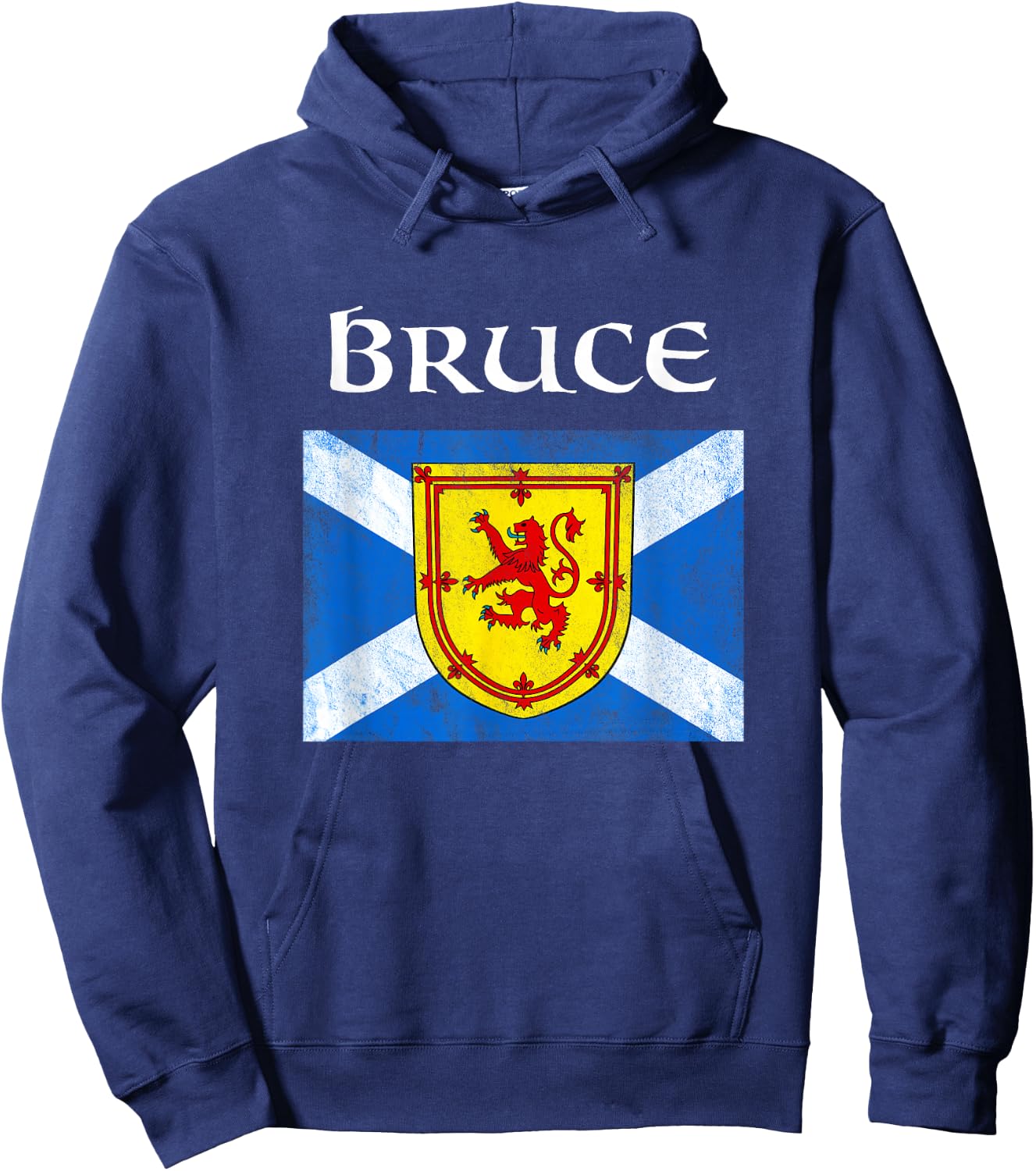 Bruce Scottish Clan Family Name Scotland Flag Hoodie - Hoodie | Navy