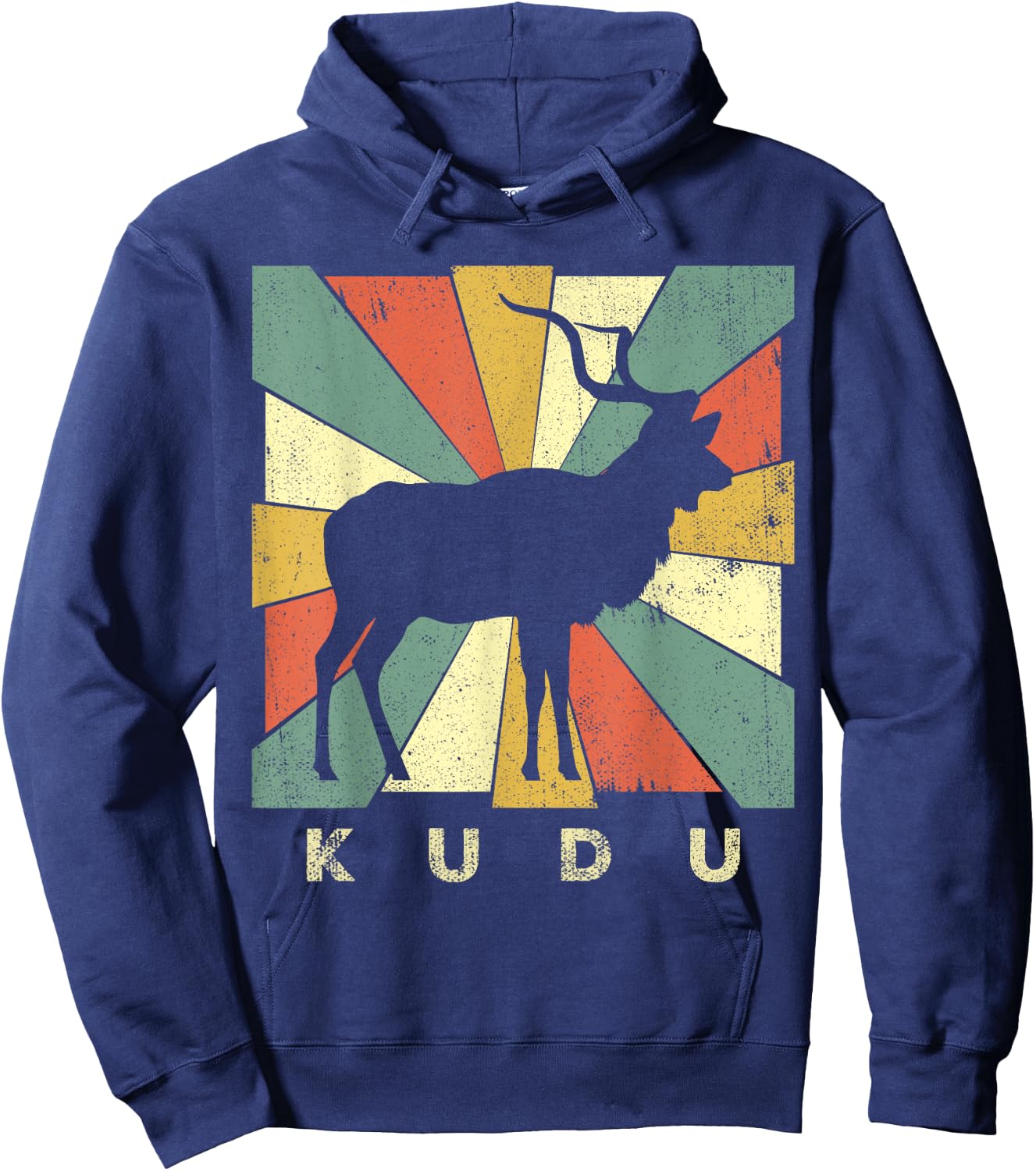 Vintage Kudu Lover Retro Style Animal Hoodie - Hoodie | Navy