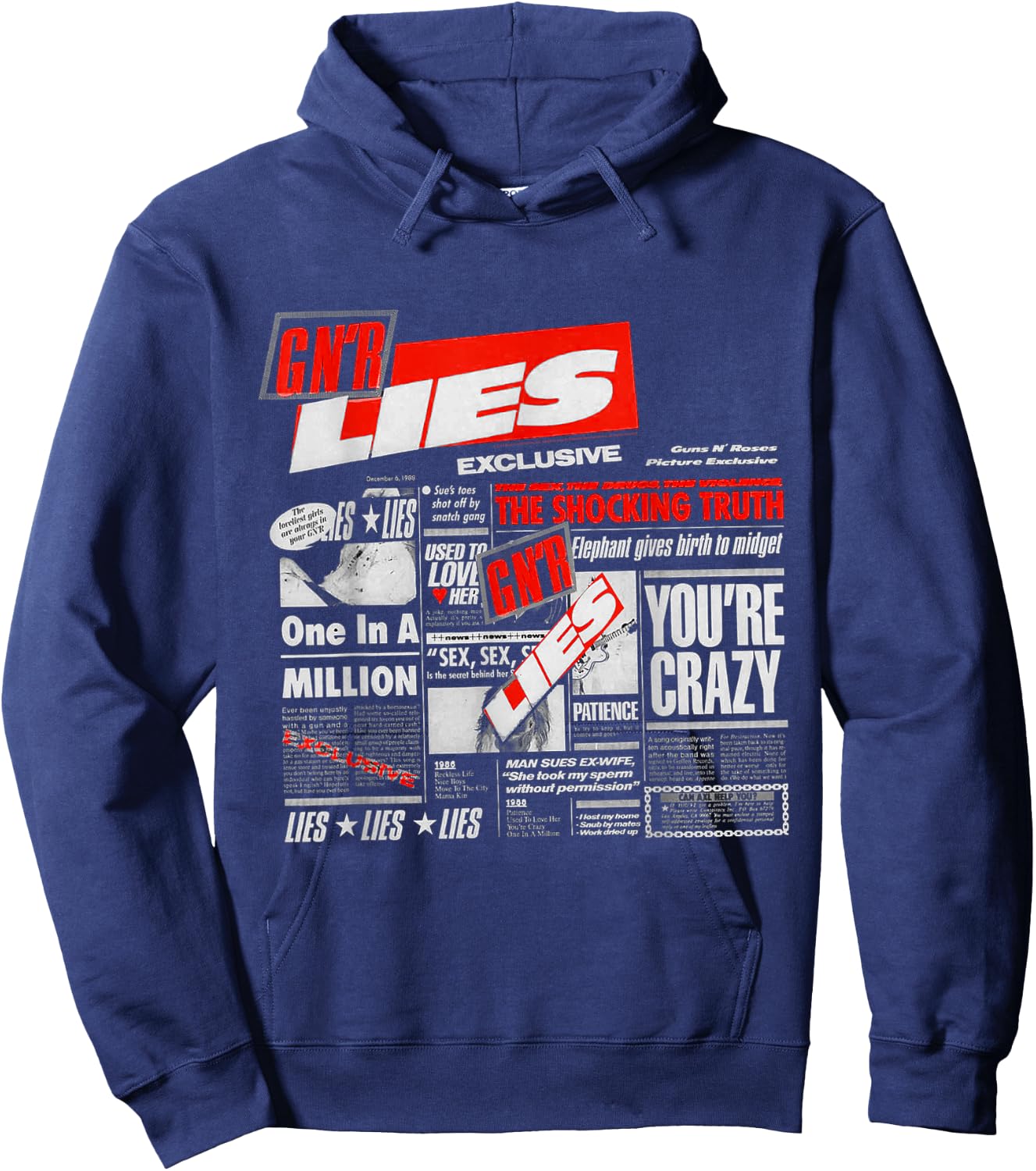 Guns N' Roses Official Lies Hoodie - Hoodie | Navy