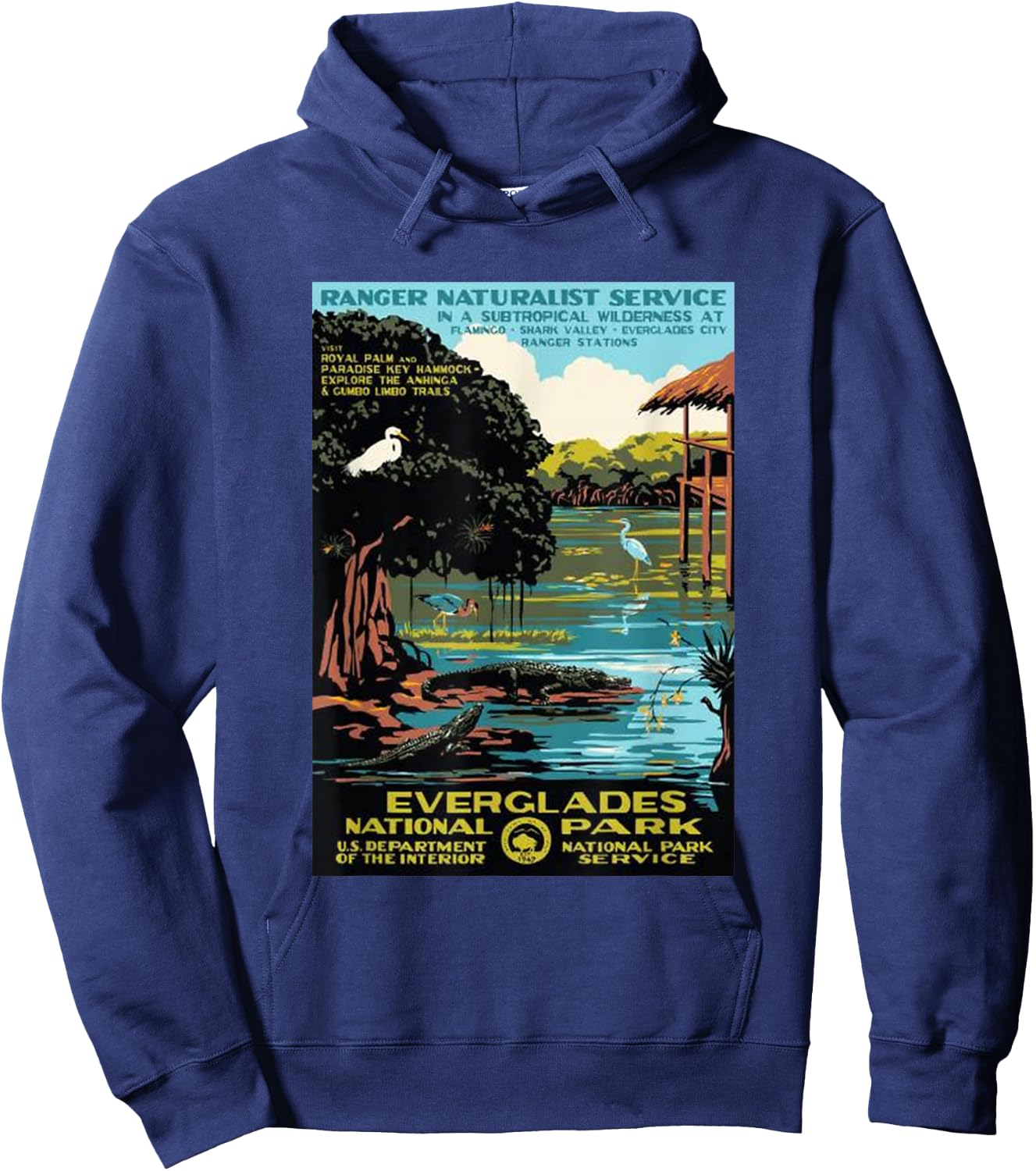 Everglade National Park Vintage Poster Hoodie - Hoodie | Navy