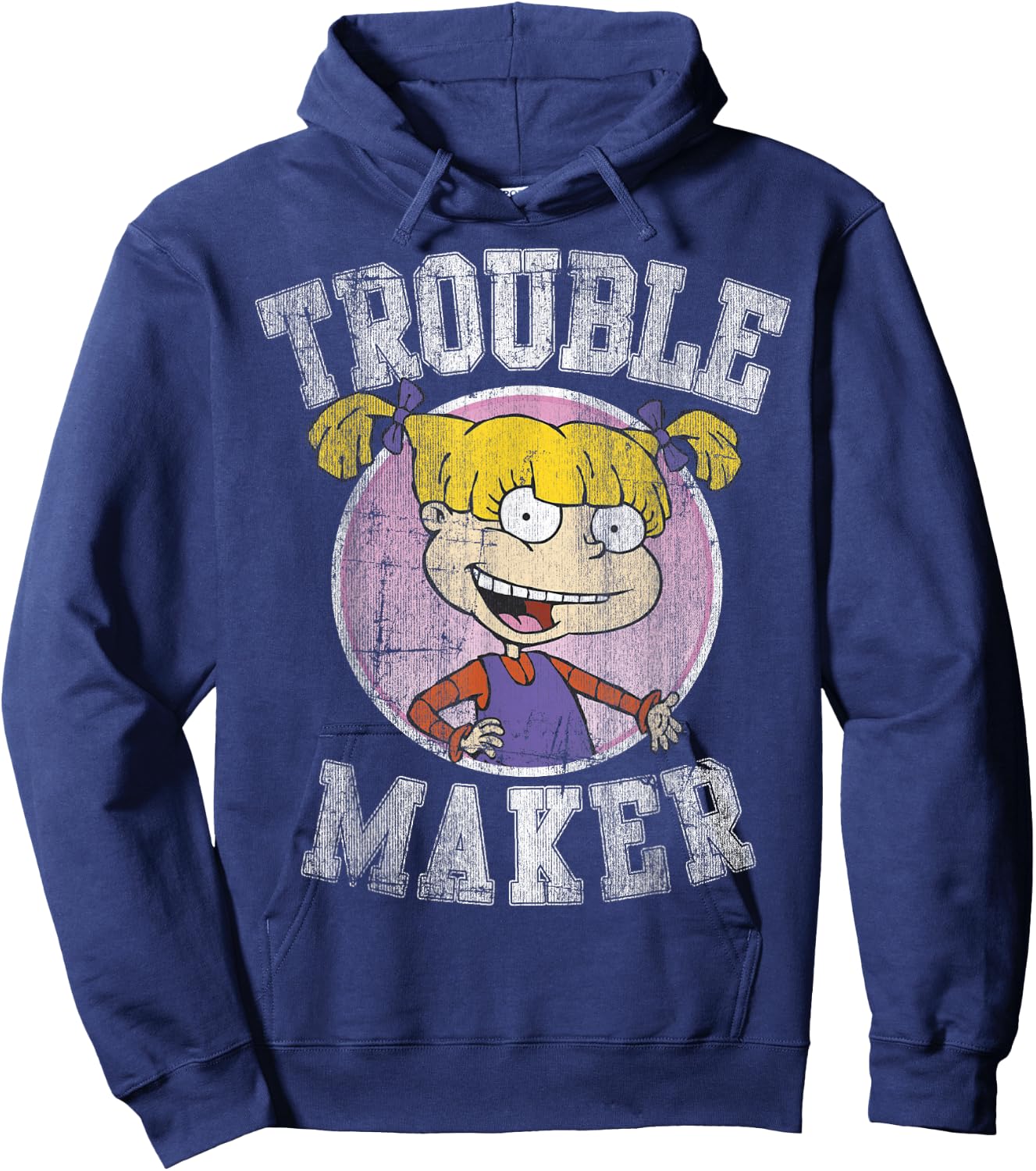 Rugrats Angelica Trouble Maker Vintage Graphic Hoodie - Hoodie | Navy