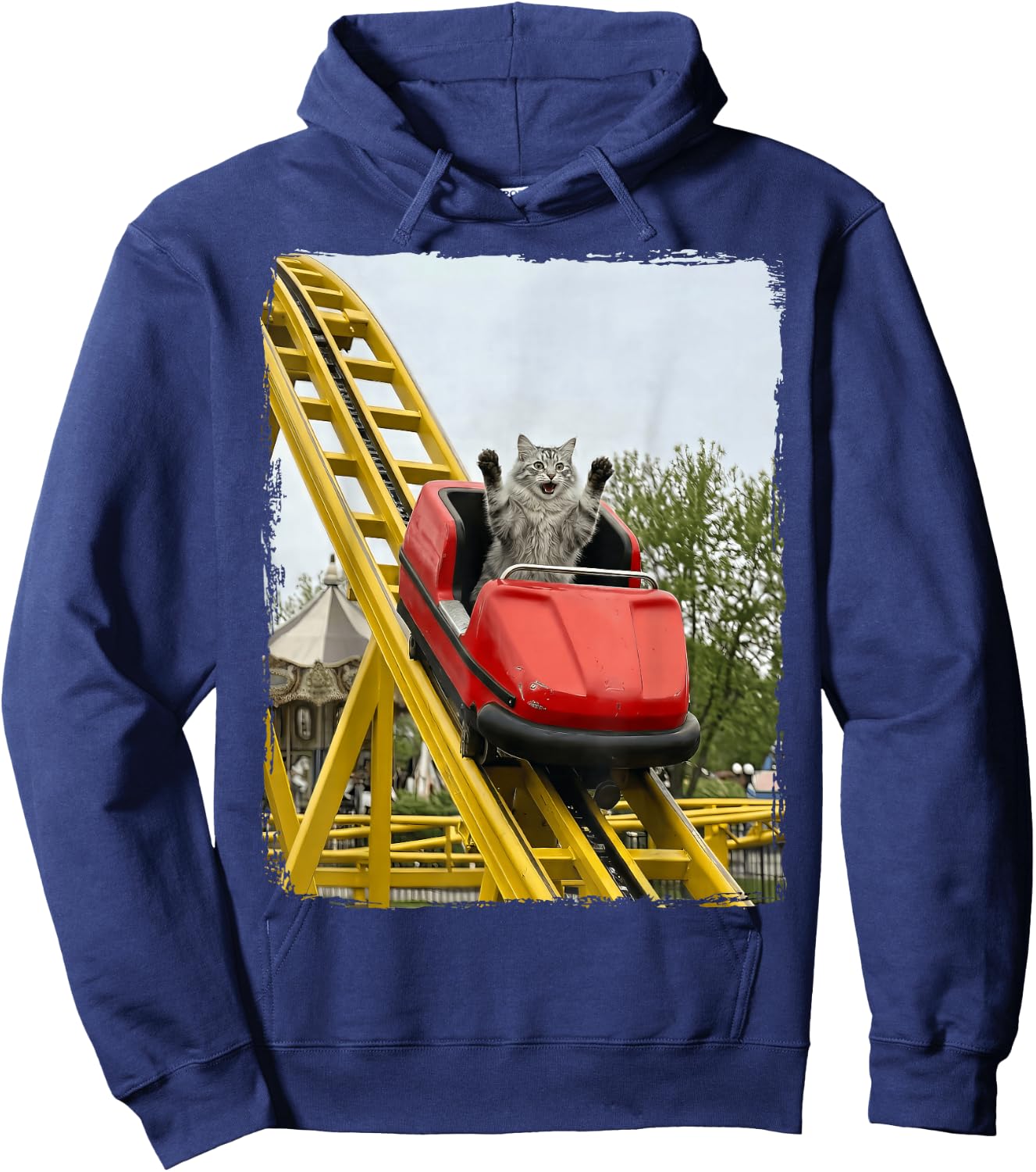 Cat Rollercoaster Hoodie - Hoodie | Navy