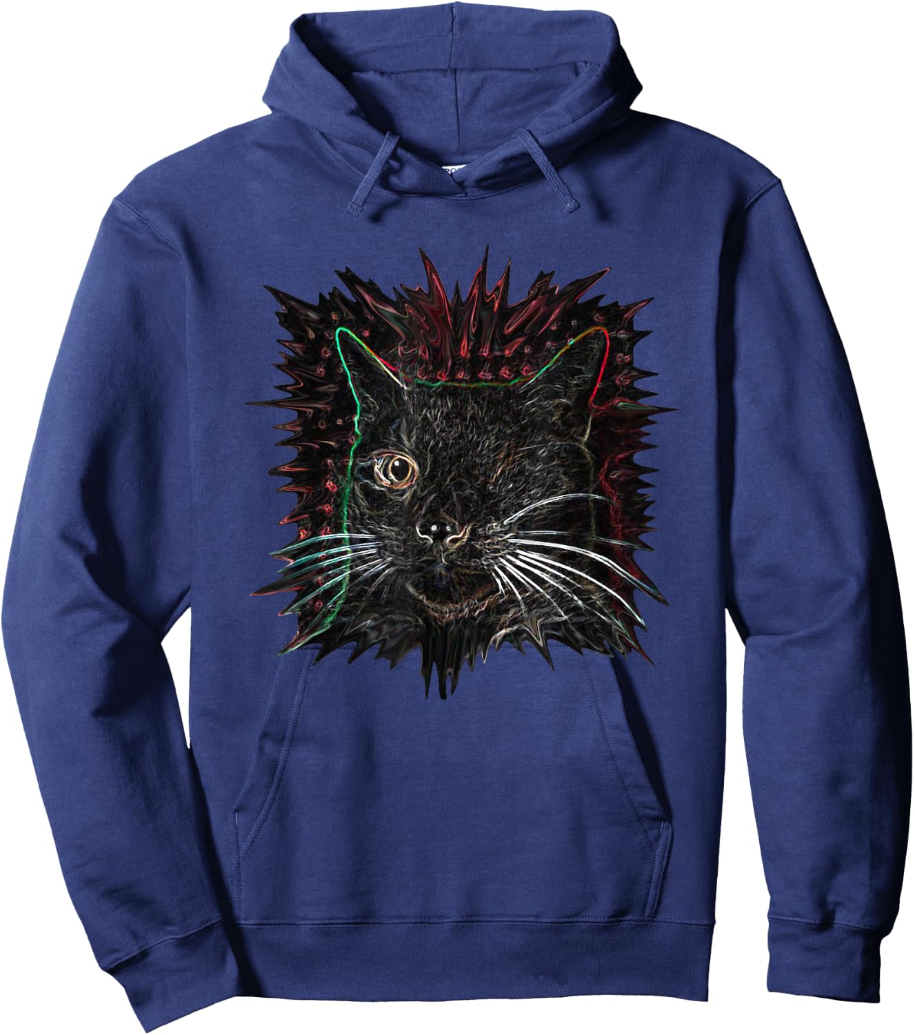 Funny One Eyed Cat Women Hoodie - Hoodie | Navy