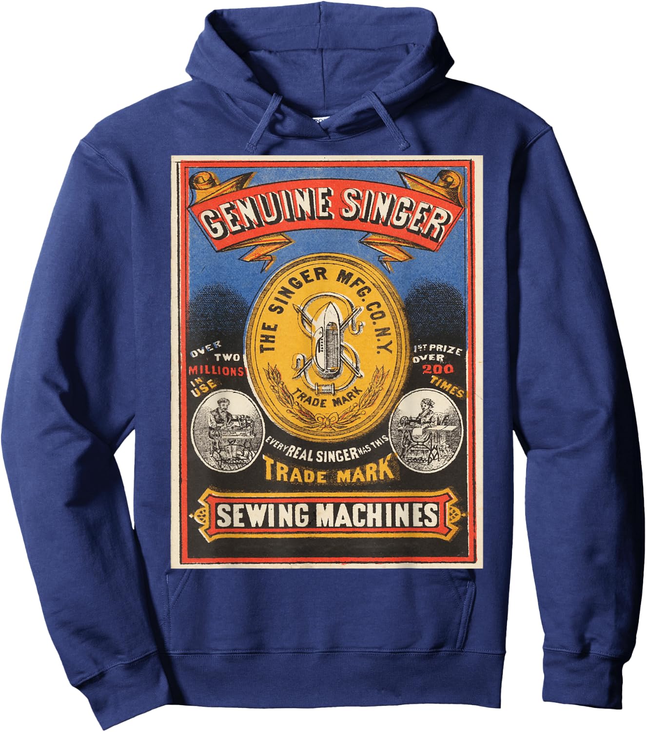 Vintage poster - Singer Sewing Machine Retro Hoodie - Hoodie | Navy