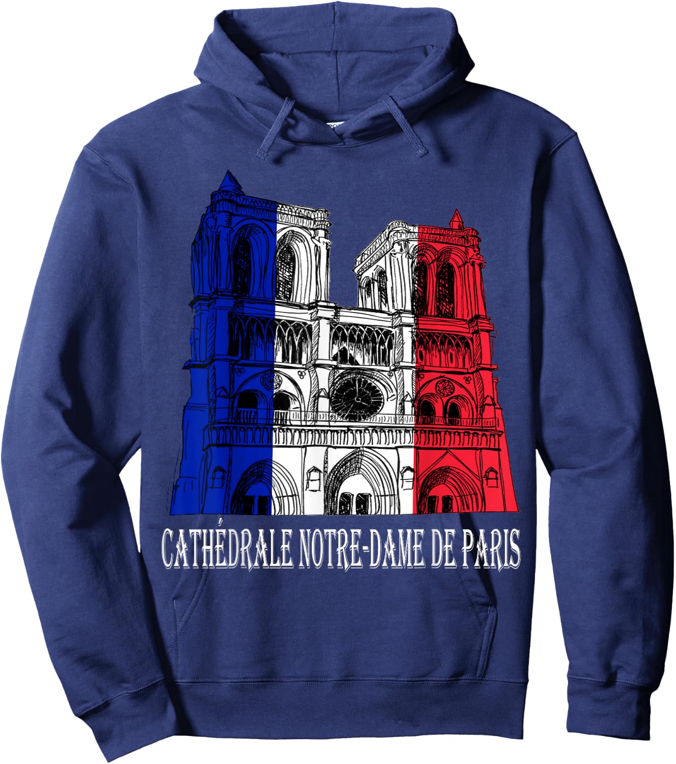 Paris France Notre-Dame Cathedral Hoodie - Hoodie | Navy