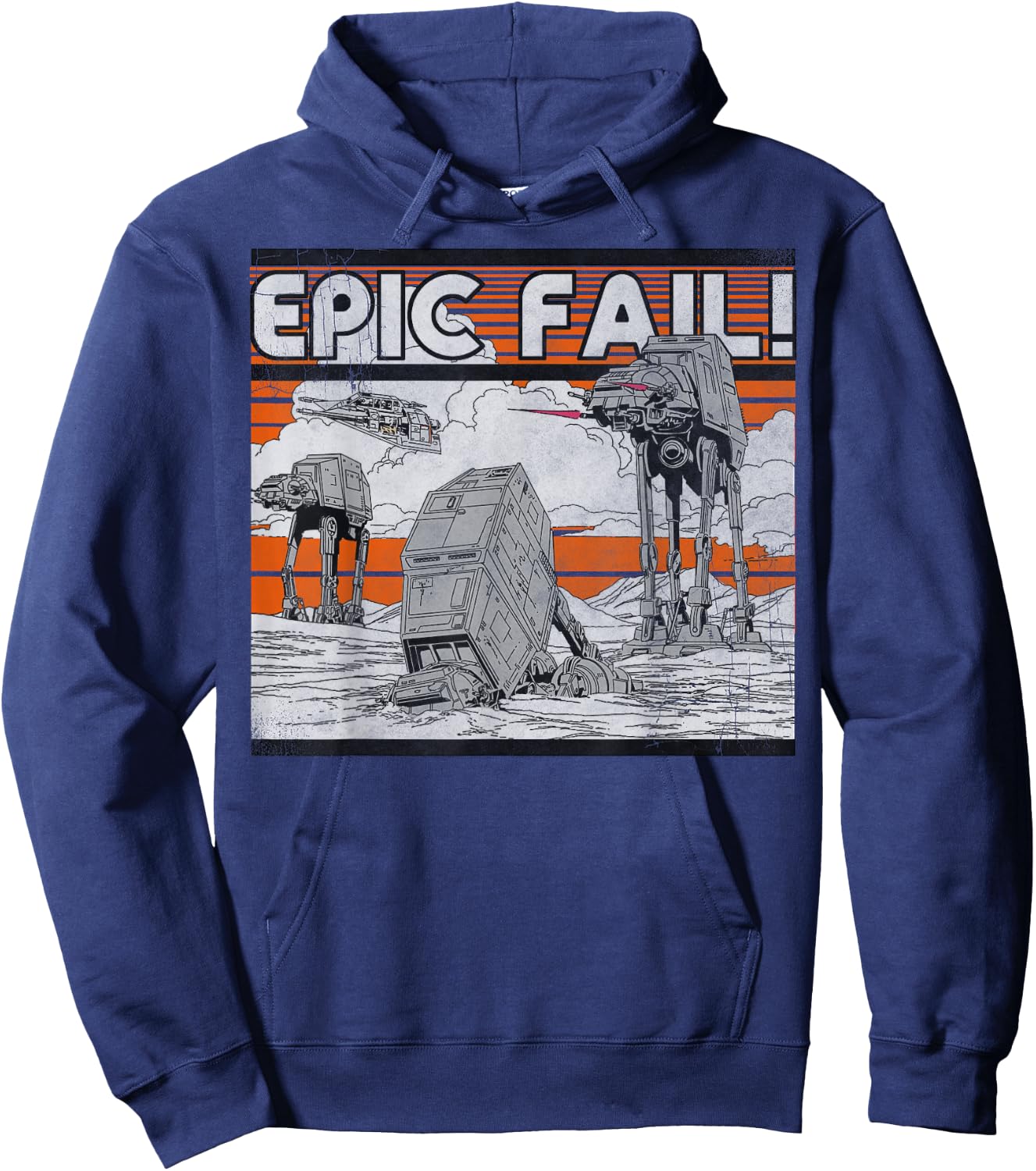 Star Wars AT-AT Walker Epic Fail Meme Graphic Hoodie - Hoodie | Navy