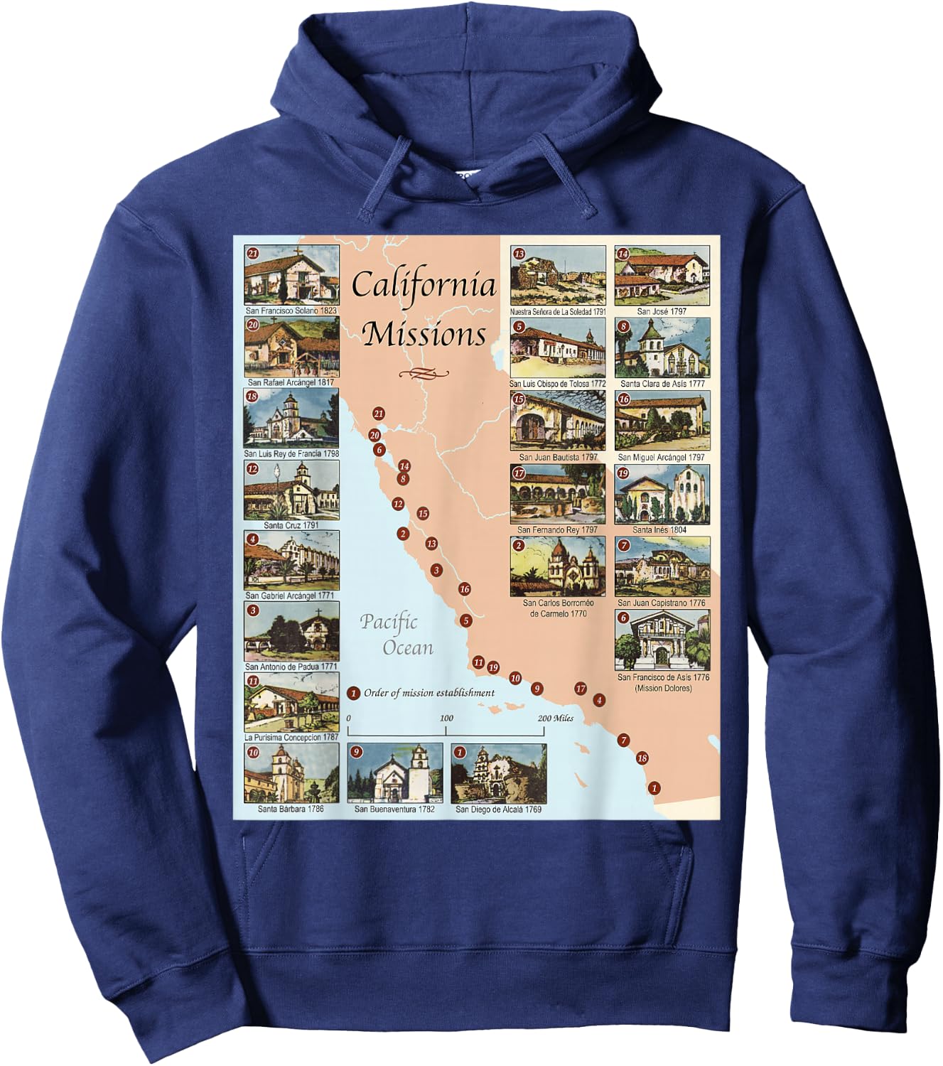 California Missions Hoodie - Hoodie | Navy