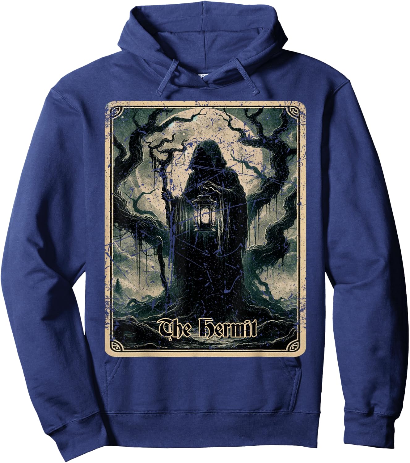 The Hermit Tarot Card Emo Clothing Goth Hoodie - Hoodie | Navy