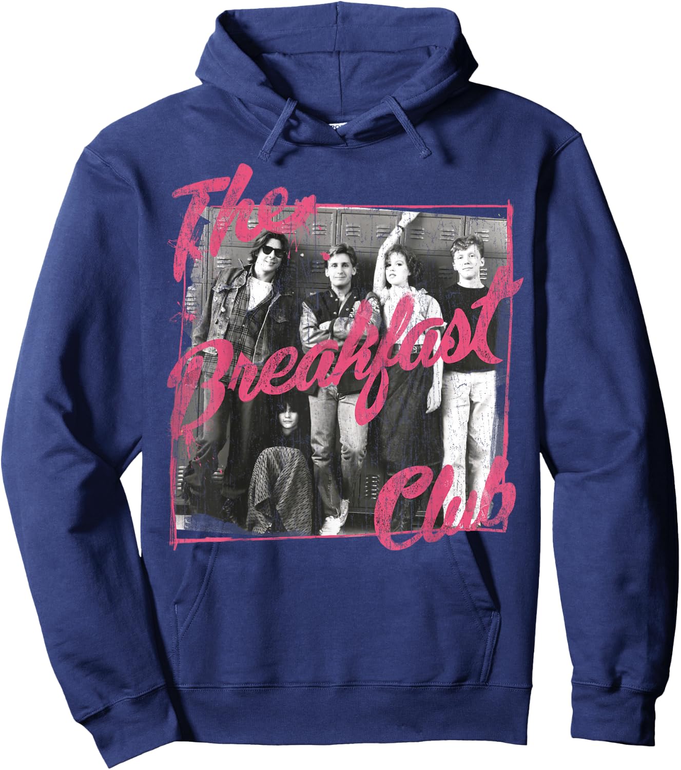 Breakfast Club Pink Text Group Photograph Small Hoodie - Hoodie | Navy