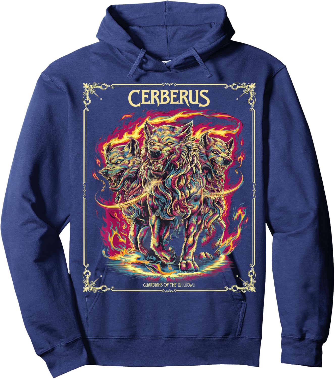 3 Headed Dog Pop Art Design Cerberus Hoodie - Hoodie | Navy