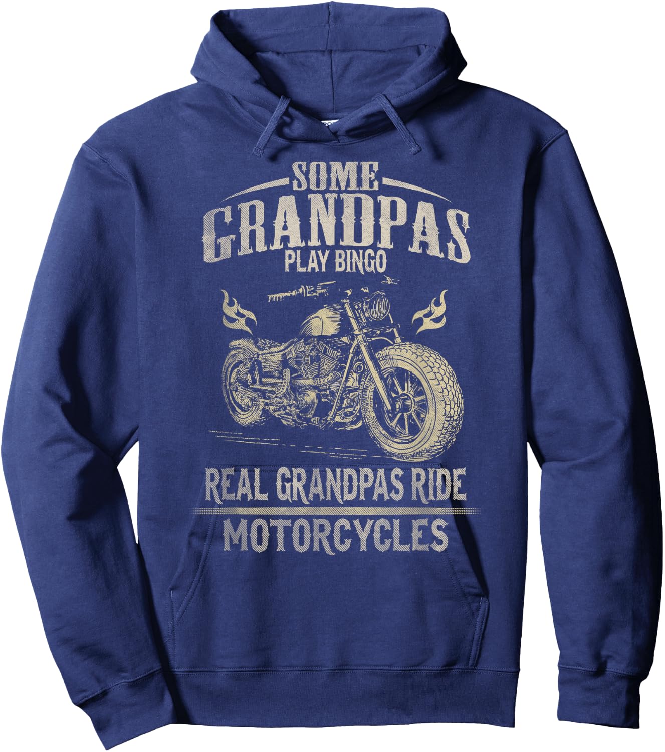 Real Grandpas Ride Motorcycle Biker Grandpa Hoodie - Hoodie | Navy