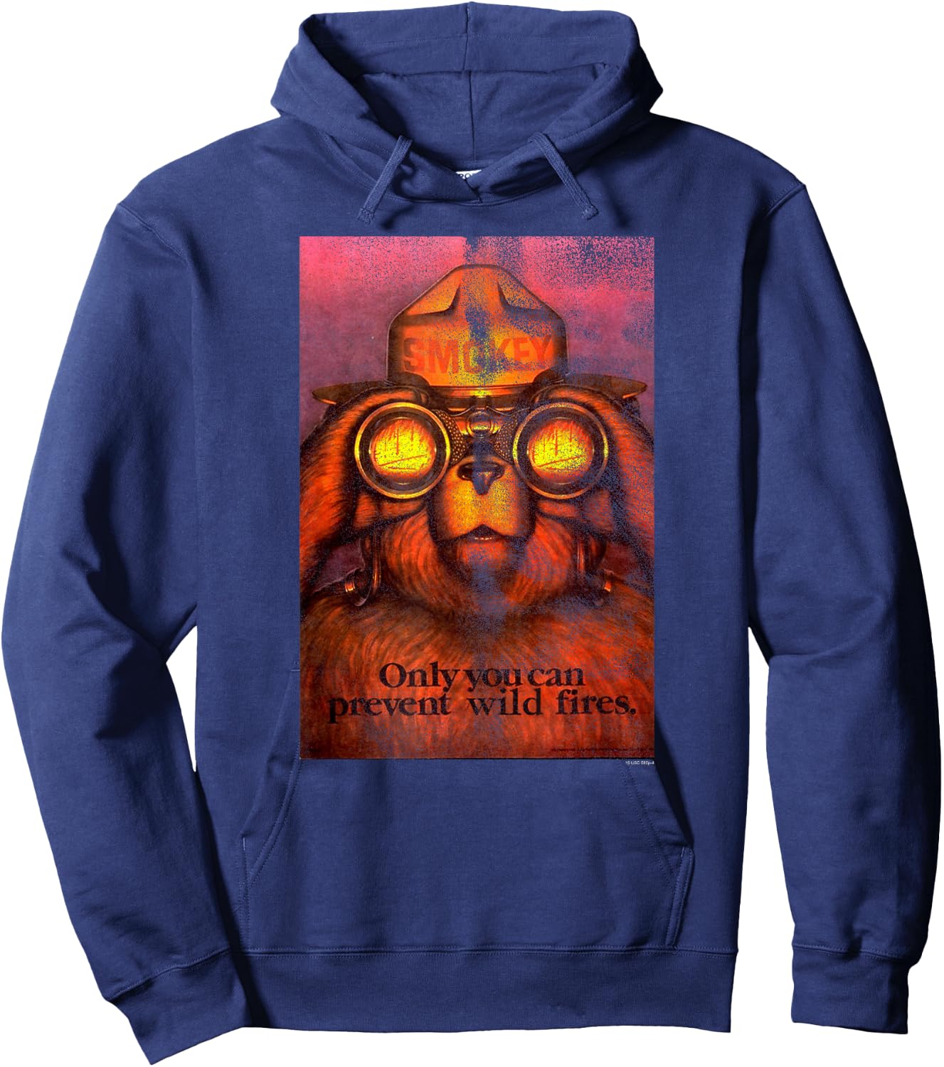Smokey Bear Only You Smokey with Binoculars PSA Hoodie - Hoodie | Navy