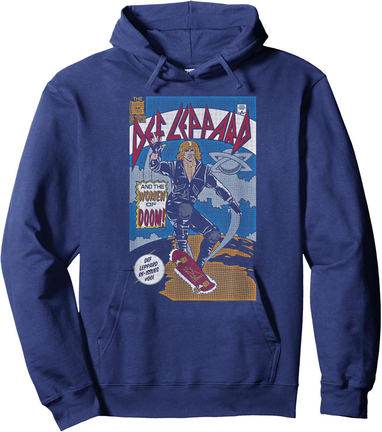 Def Leppard - Comic Hoodie - Hoodie | Navy