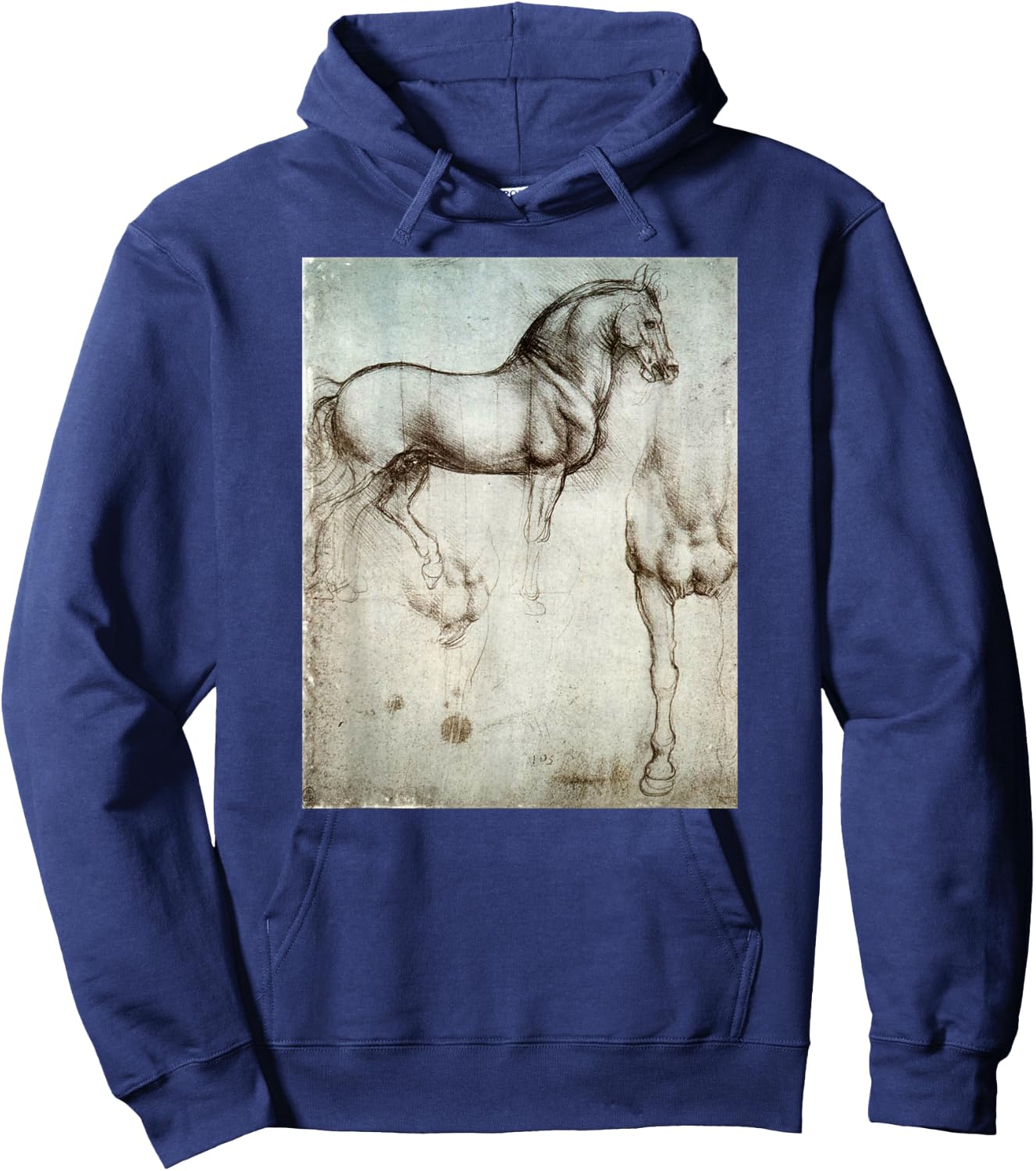 Leonardo Da Vinci Horse Study Sketch Hoodie - Hoodie | Navy
