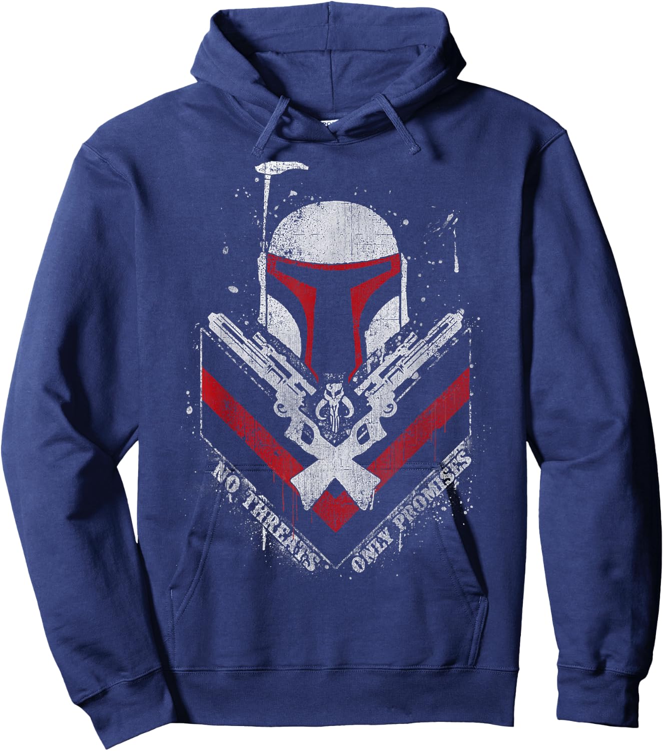 Star Wars Boba Fett No Threats Only Promises Hoodie - Hoodie | Navy