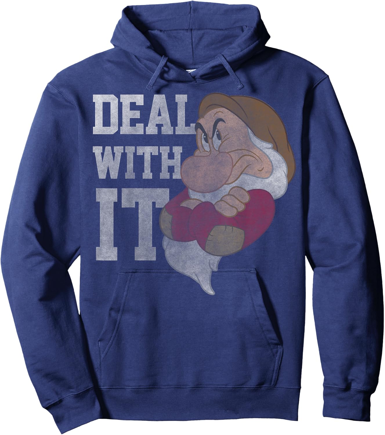 Disney Snow White Grumpy Deal With It Portrait Hoodie - Hoodie | Navy