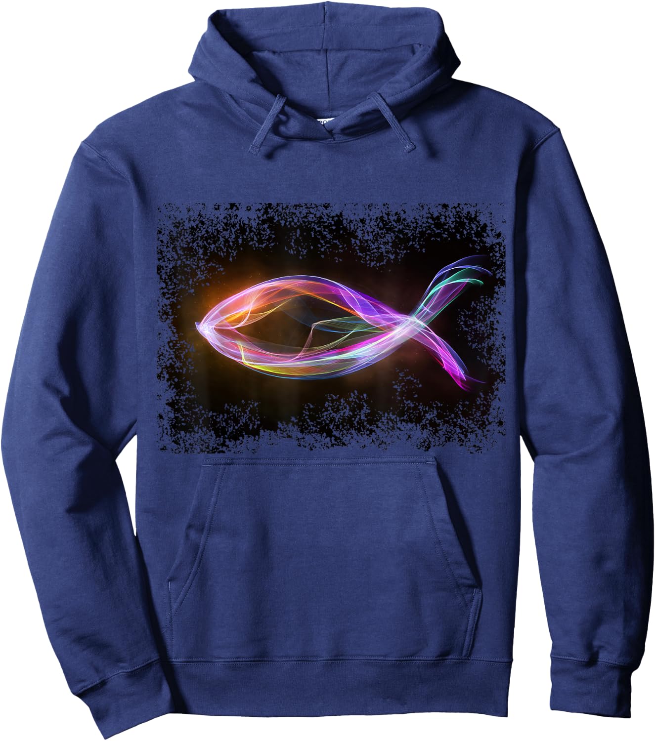 Christian Fish T Shirt Hoodie - Hoodie | Navy