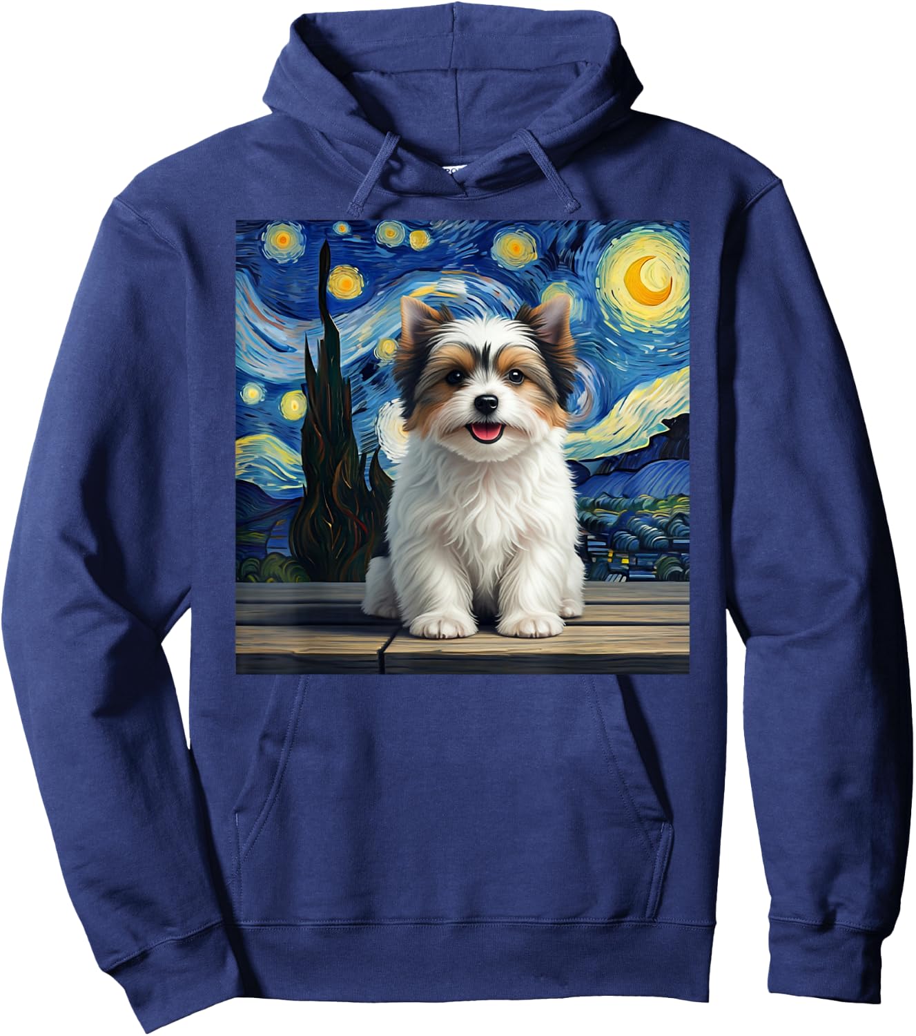 Biewer Terrier Starry Night Dog Lover Gift Hoodie - Hoodie | Navy