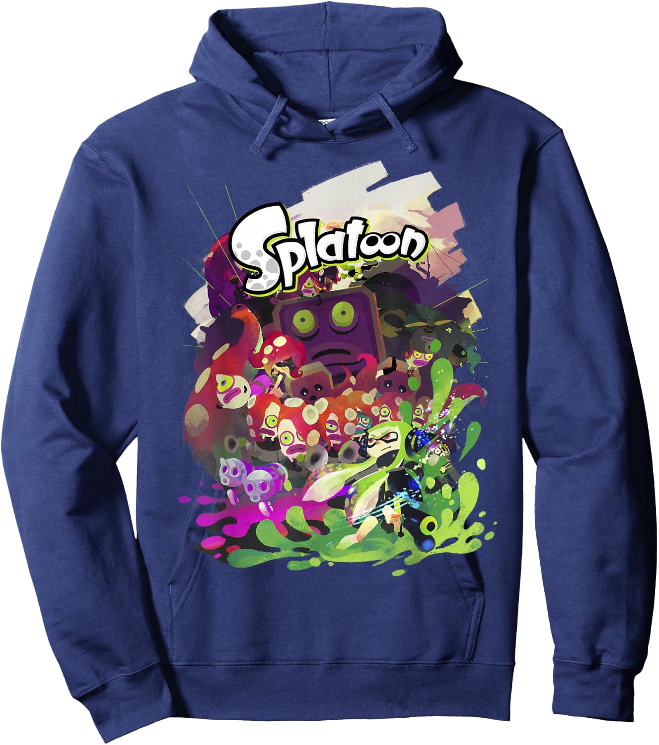 Splatoon Abstract Painted Logo Portrait Hoodie - Hoodie | Navy