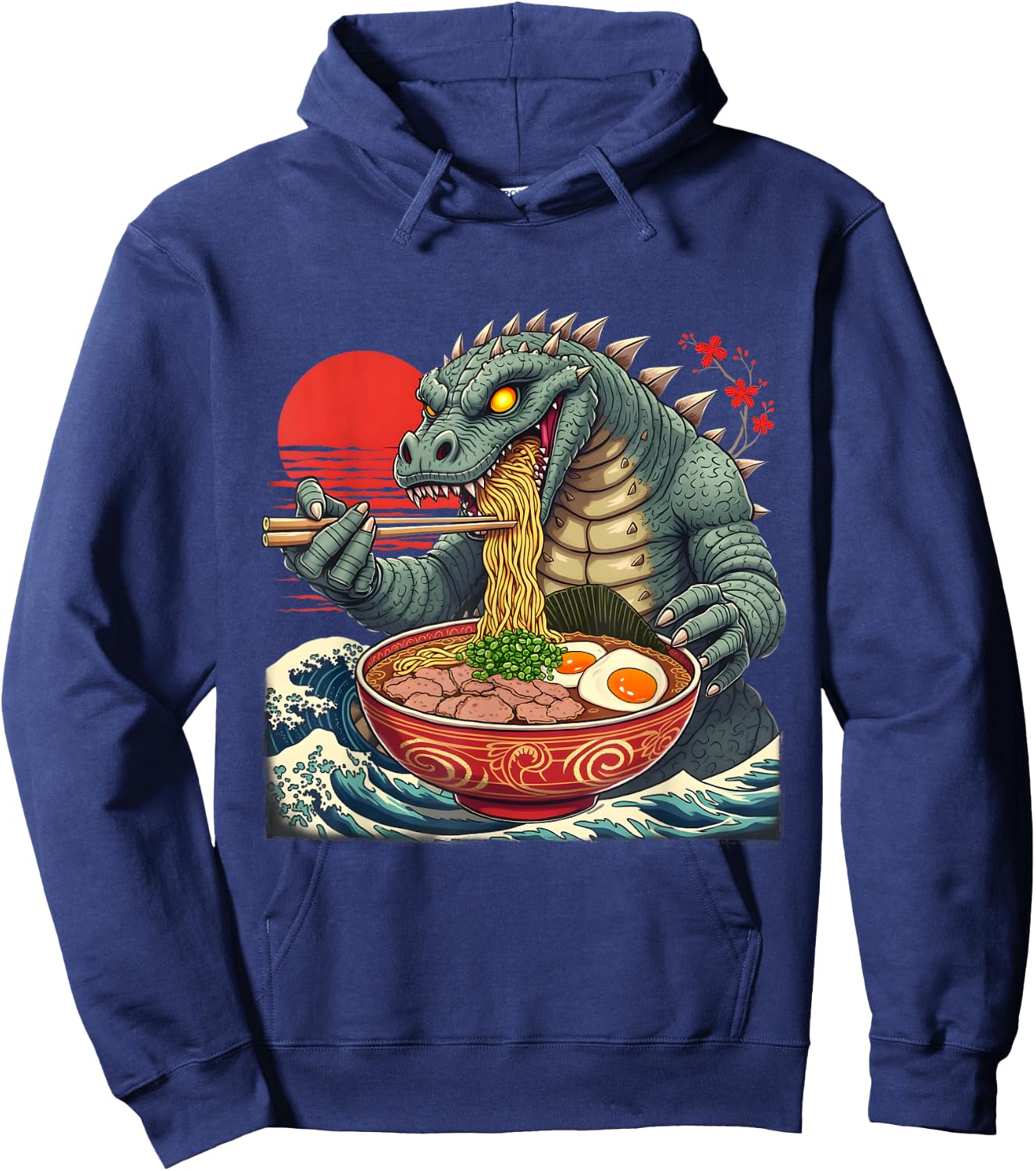 Kaiju Noodles Japanese Ramen Art Design Hoodie - Hoodie | Navy