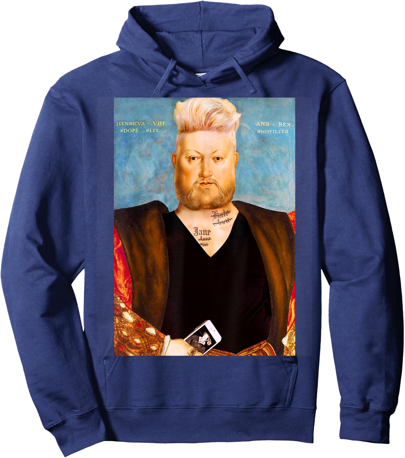 King Henry VIII Funny Hoodie - Hoodie | Navy