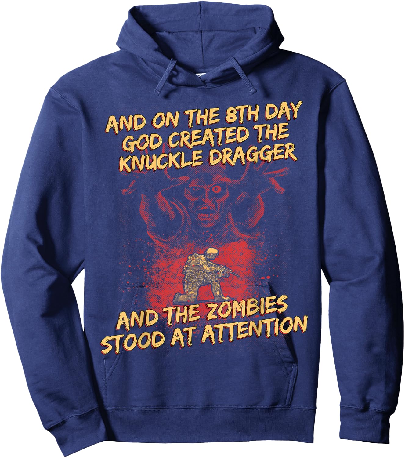 Knuckle Dragger Zombies Halloween Military Gift Hoodie - Hoodie | Navy