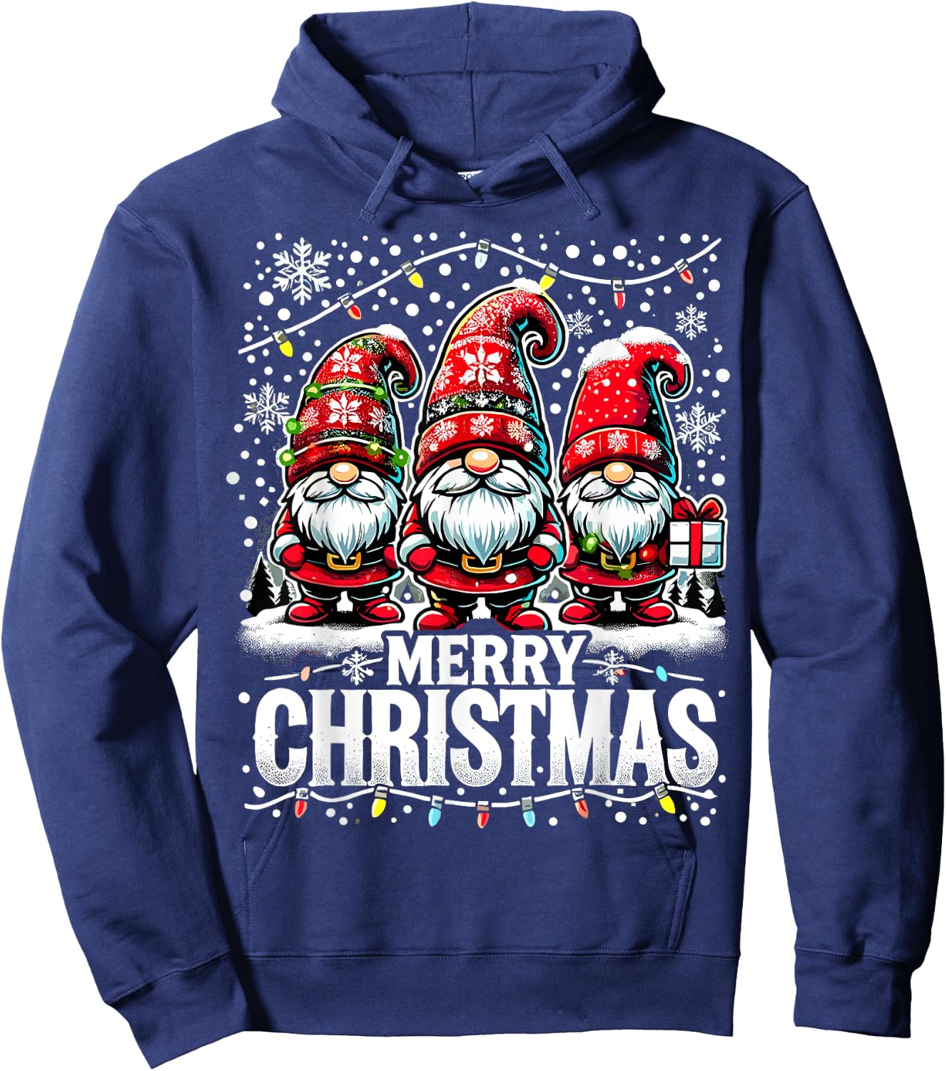 Merry Christmas Gnome Funny Family Christmas Hoodie - Hoodie | Navy