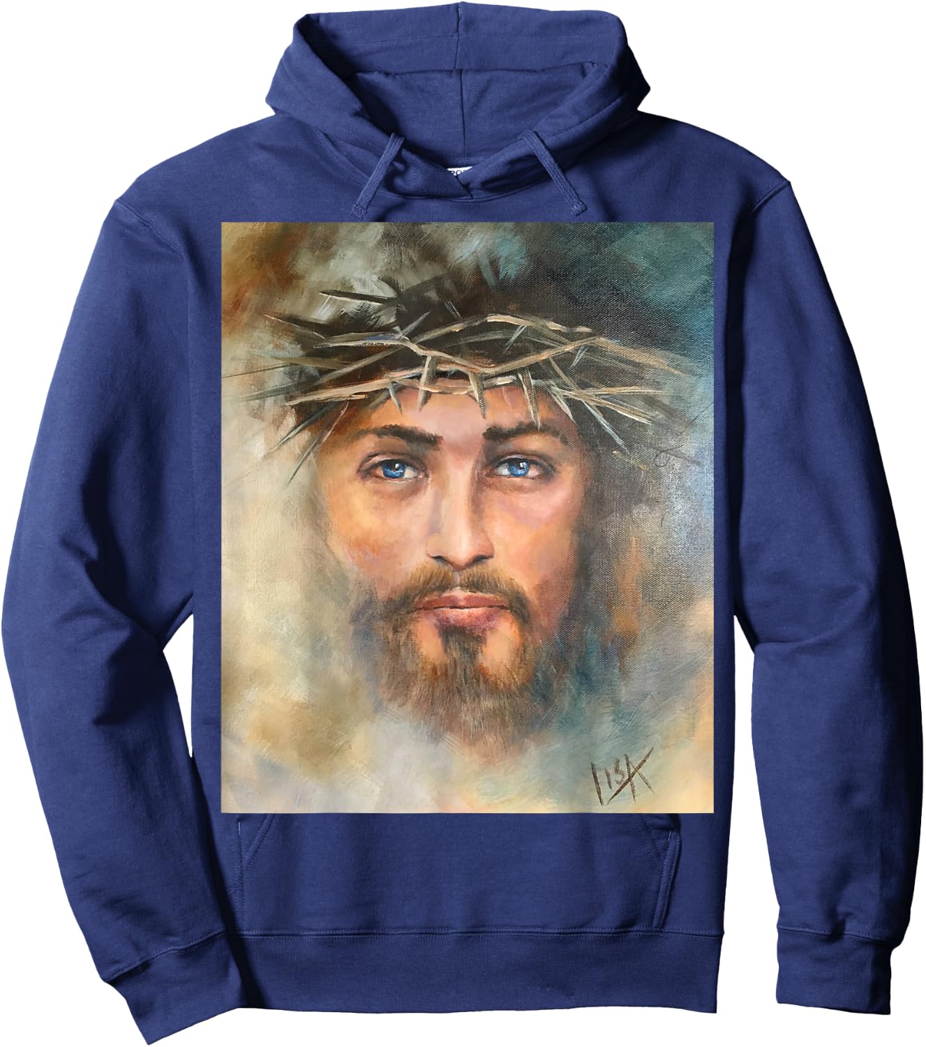 Religious Jesus Hand Painting Hoodie - Hoodie | Navy