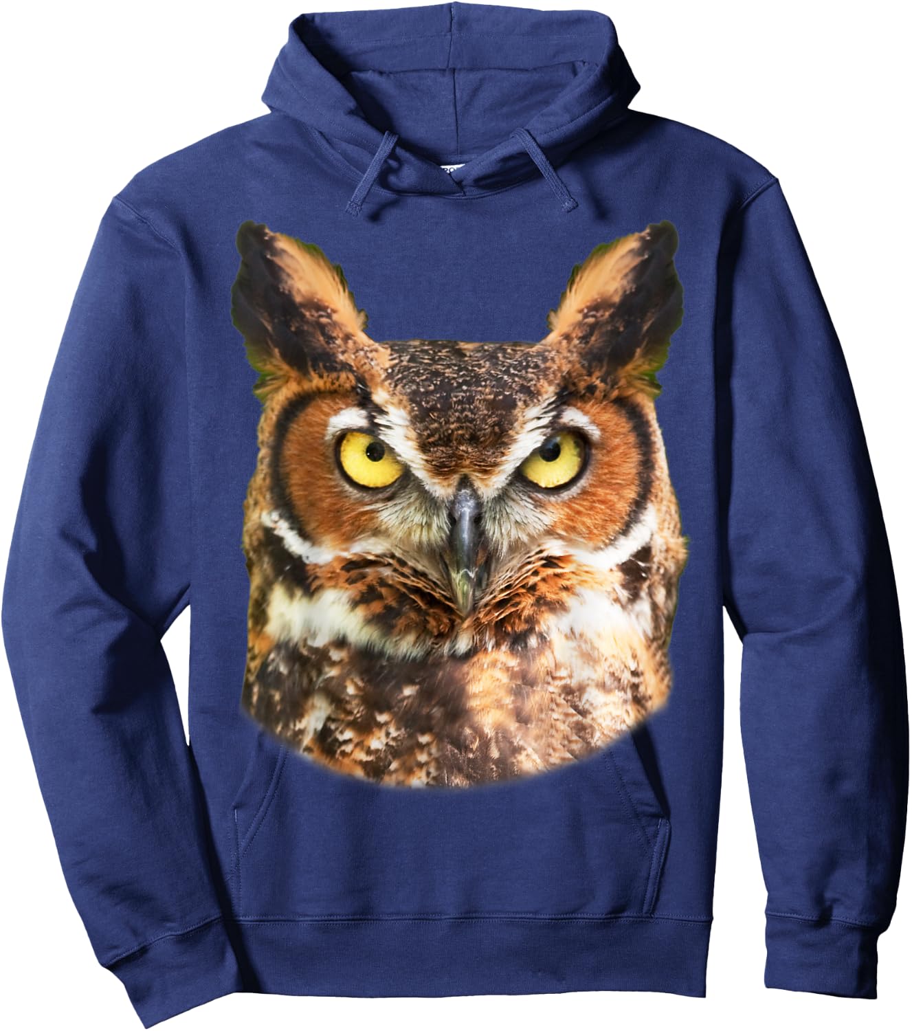 Great Horned Owl Head Owl Lover Hoodie - Hoodie | Navy