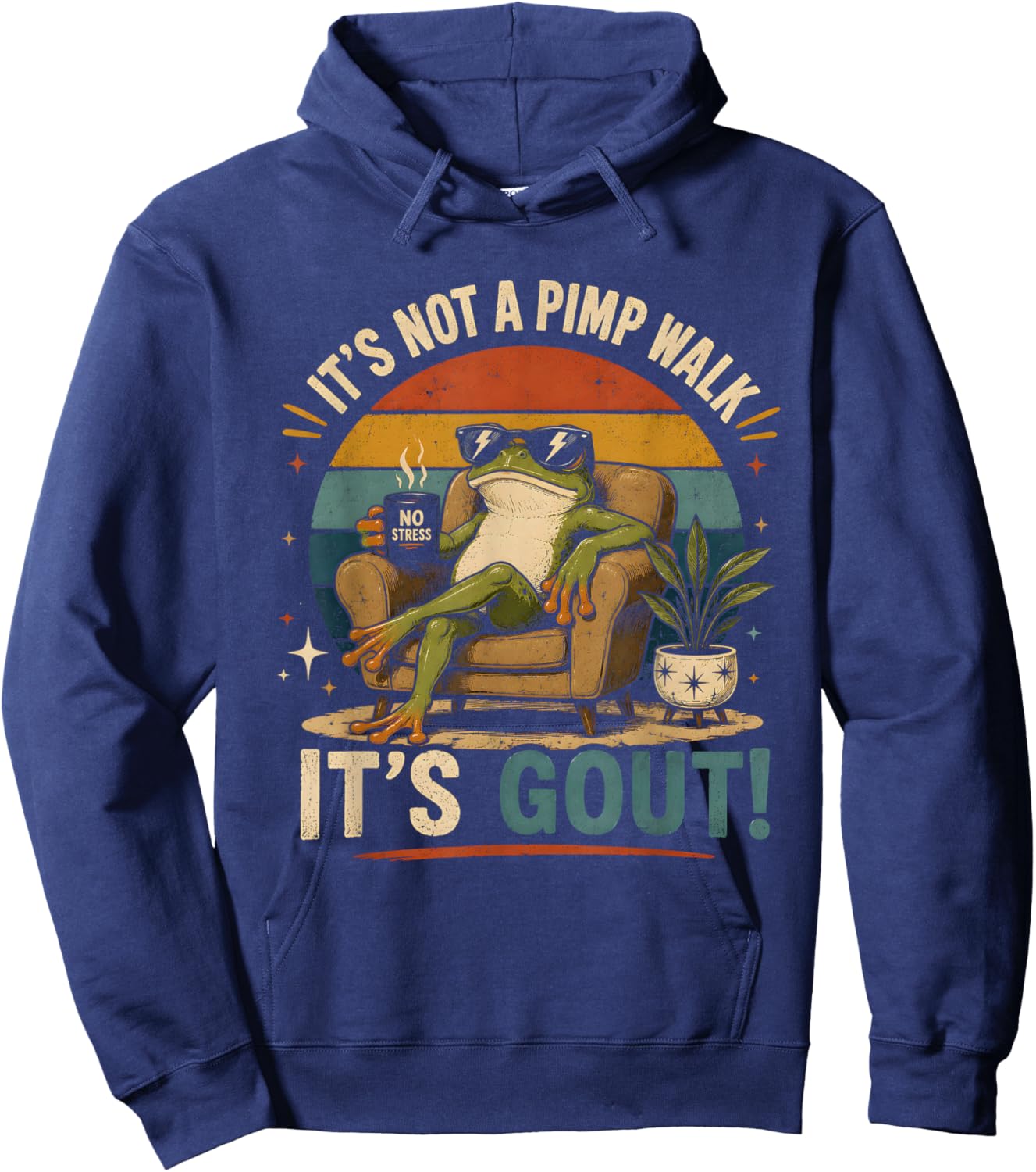 It's Not A Pimp Walk It's Gout Funny Frog Hoodie - Hoodie | Navy