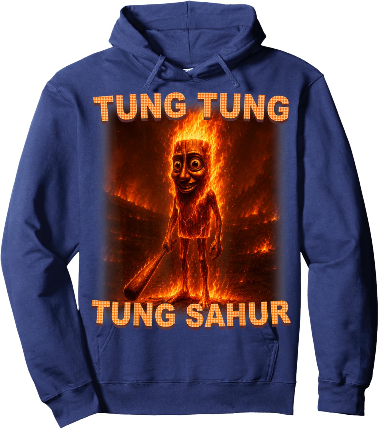 Tung Tung Tung Sahur is Calling Funny Italian Hoodie - Hoodie | Navy