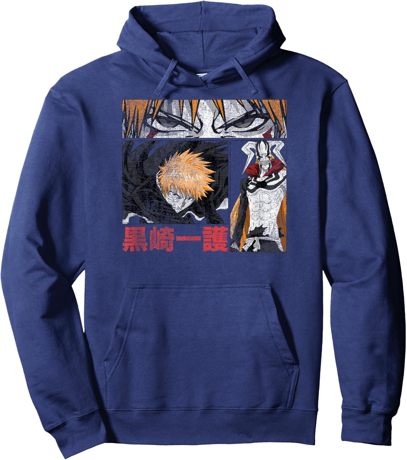 Bleach Graphic Ichigo Comic Book Style Anime Hoodie - Hoodie | Navy