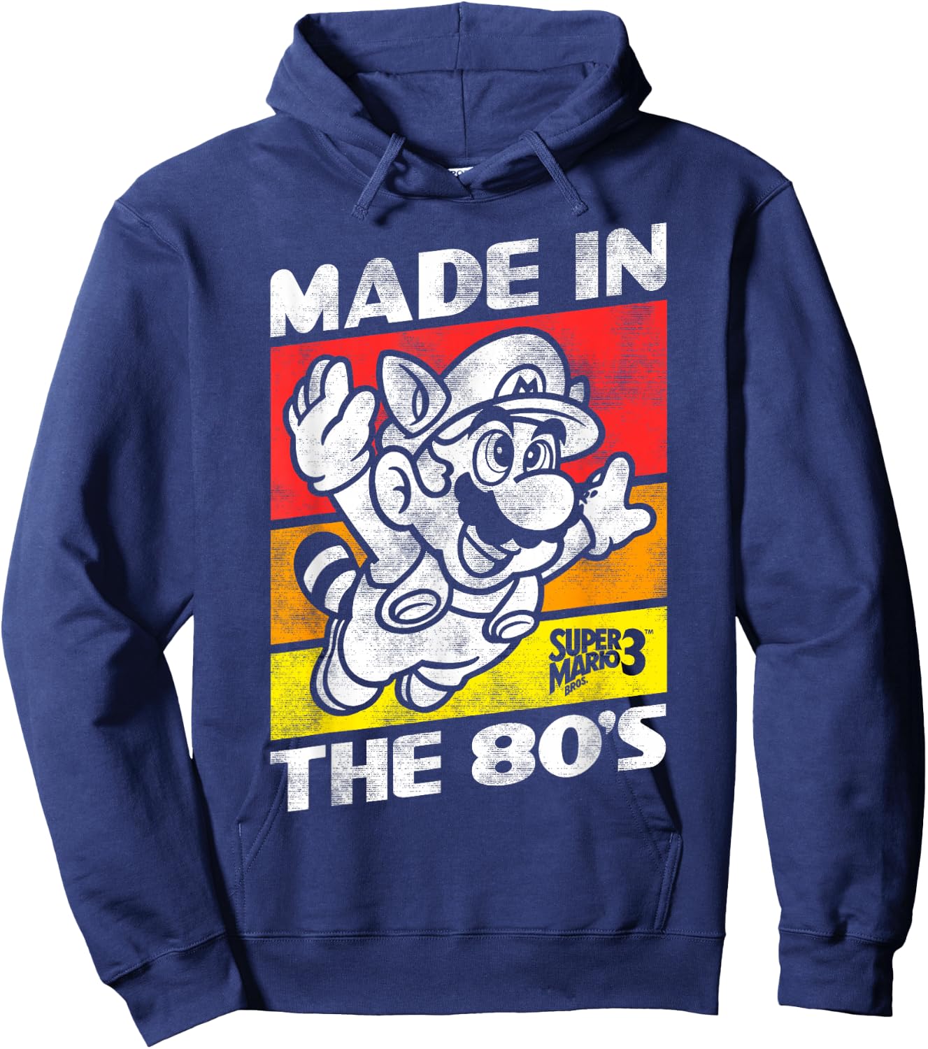 Nintendo Super Mario 3 Made in The 80's Retro Hoodie - Hoodie | Navy