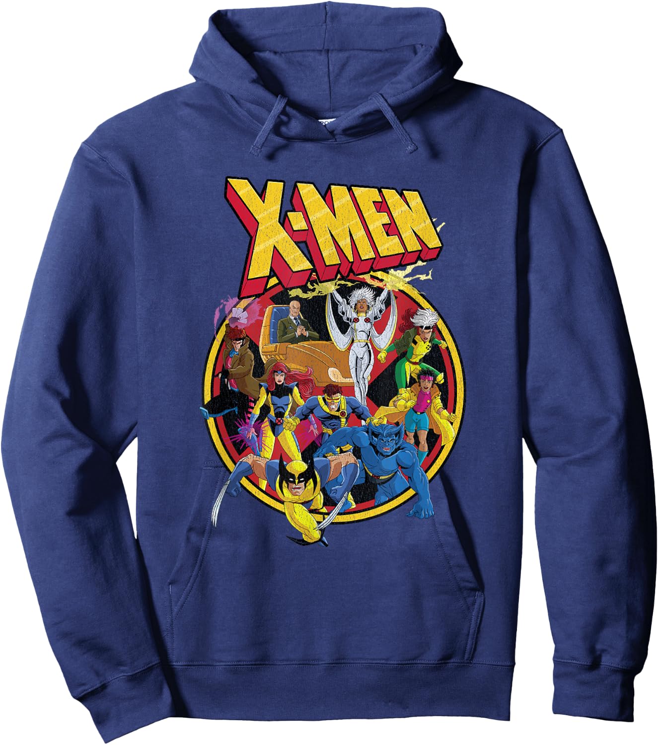 Marvel X-Men Animated Series Retro 90s Hoodie - Hoodie | Navy