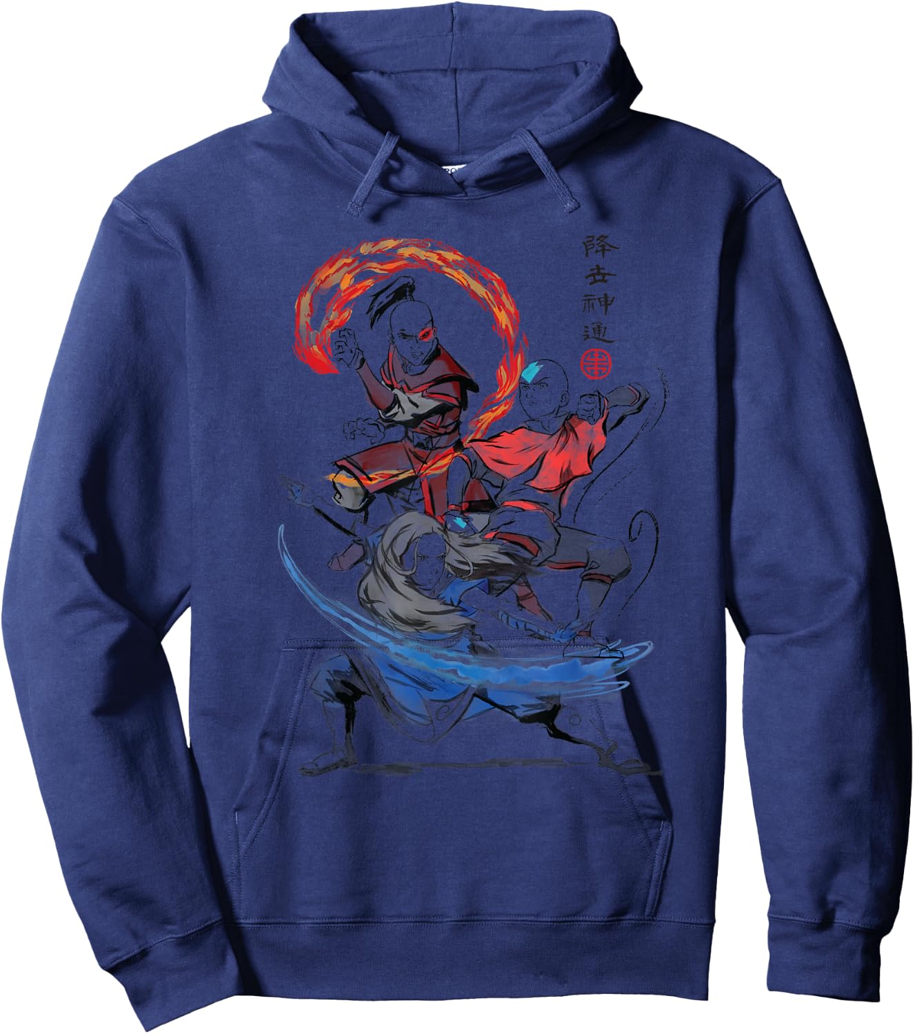 The Last Airbender Air Water and Fire Signs Hoodie - Hoodie | Navy