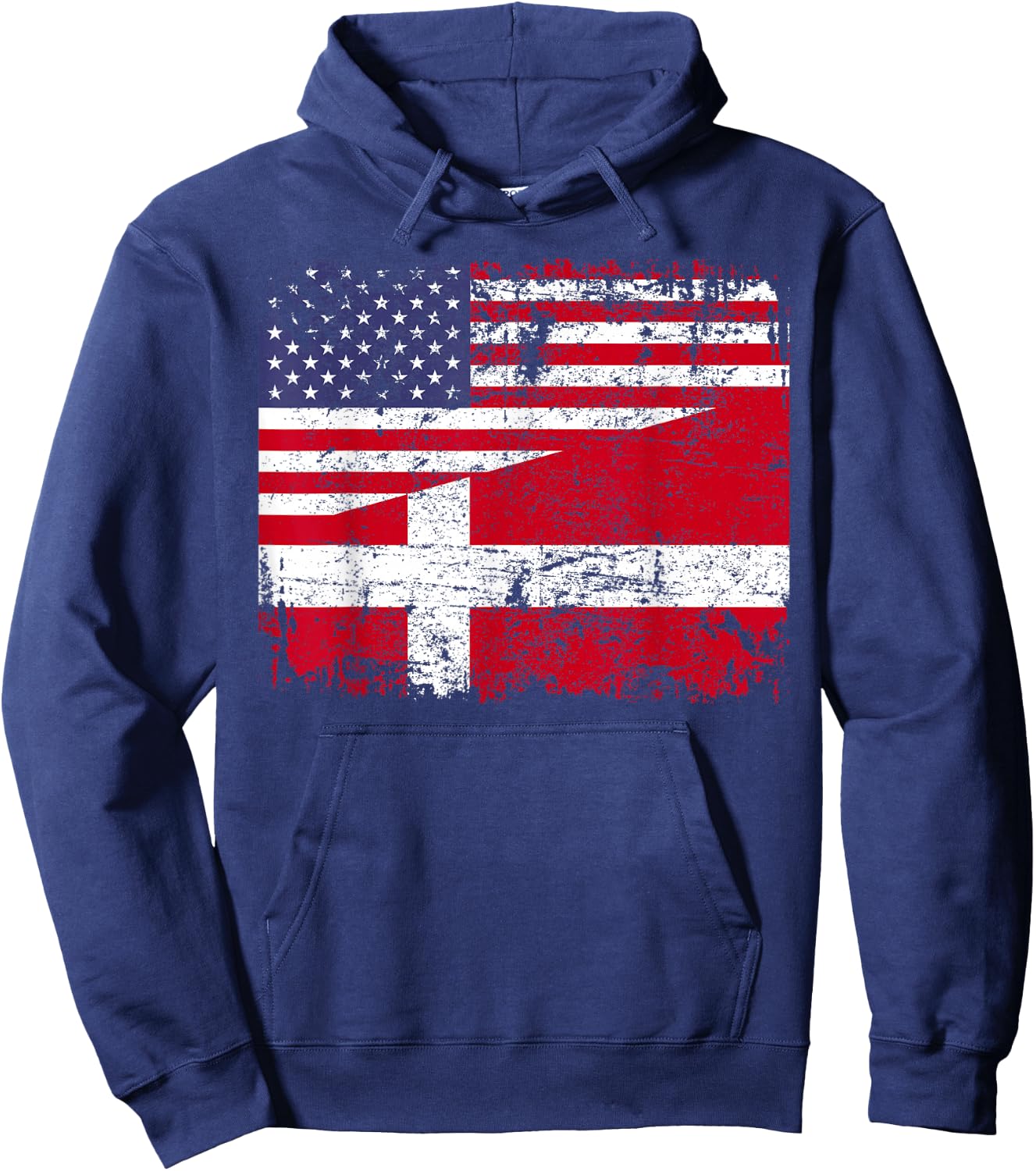 DANISH ROOTS | Half American Flag | DENMARK Hoodie - Hoodie | Navy