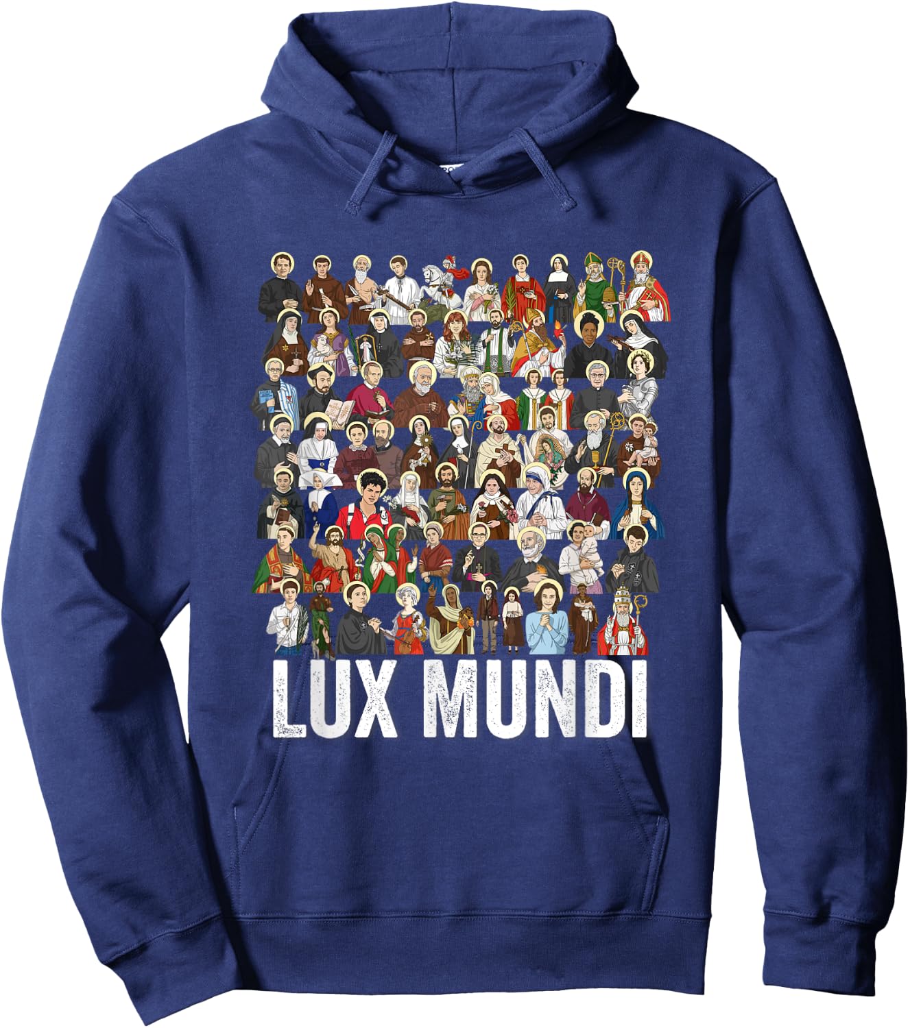 Catholic Patron Saints Latin Religious Hoodie - Hoodie | Navy
