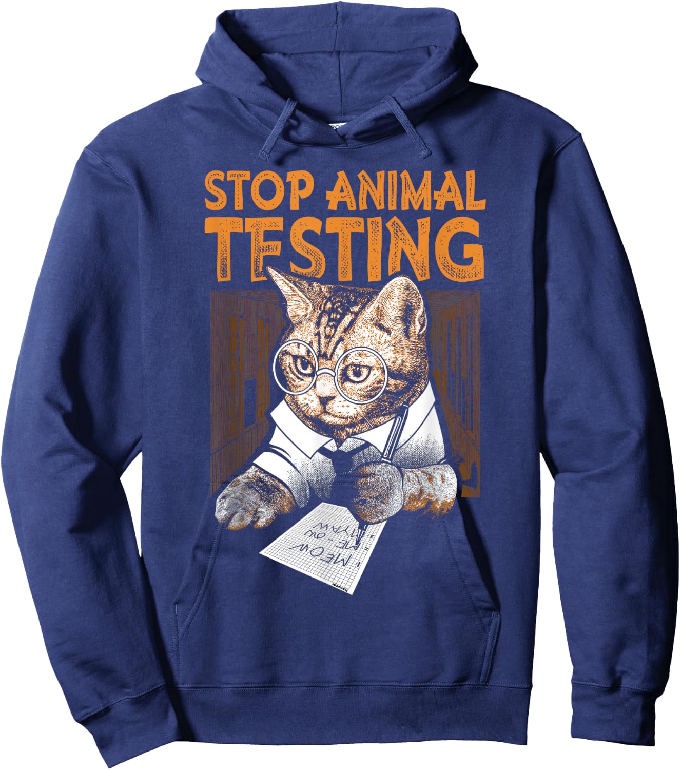 Stop Animal Testing Kitten Shirt Hoodie - Hoodie | Navy