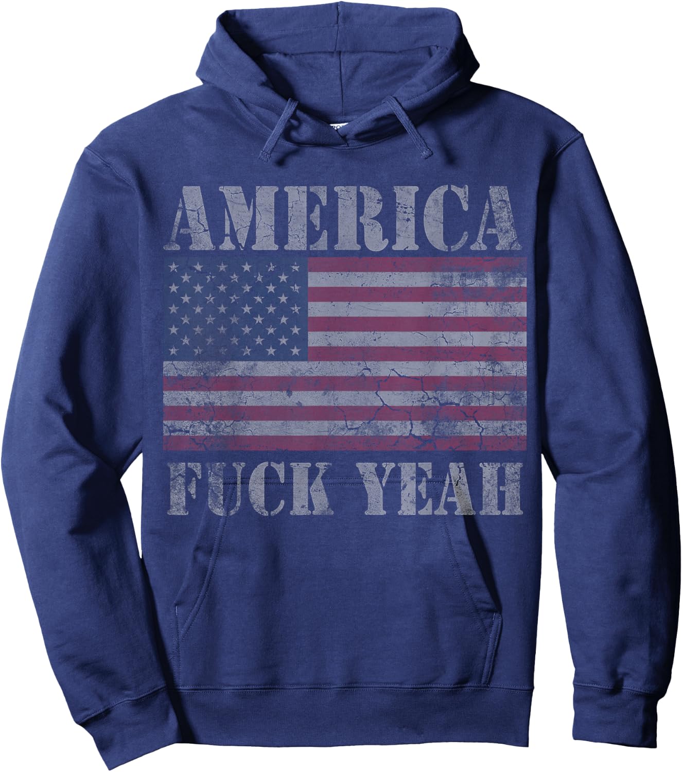 America Fuck Yeah USA Funny Quotes Patriotic Hoodie - Hoodie | Navy