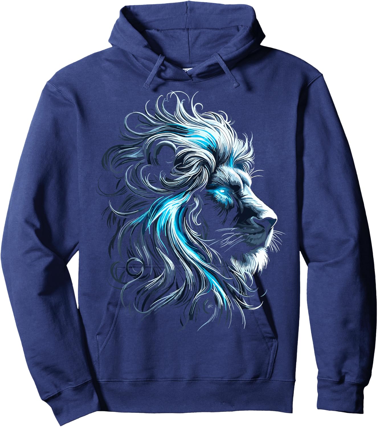 Lion Blue Eyes Animal Lion Hoodie - Hoodie | Navy