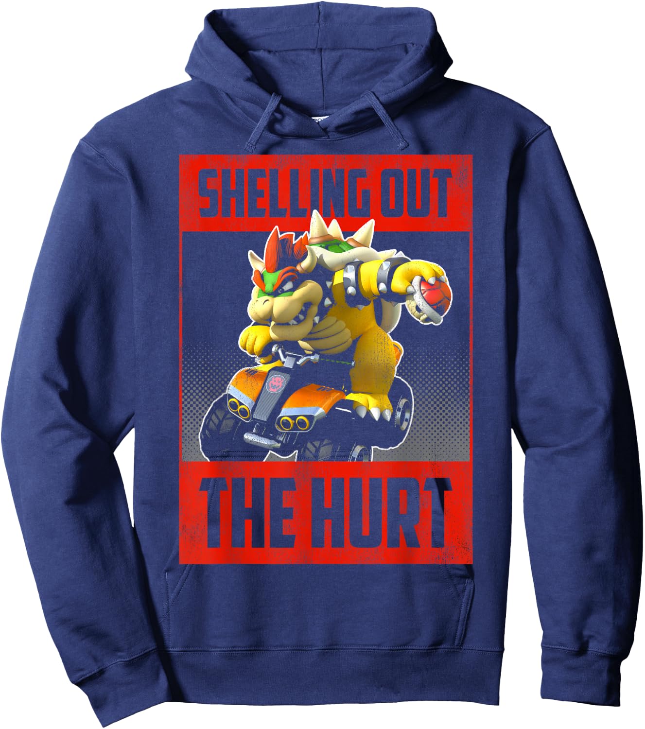 Mario Kart Bowser Shelling Out The Hurt Graphic Hoodie - Hoodie | Navy