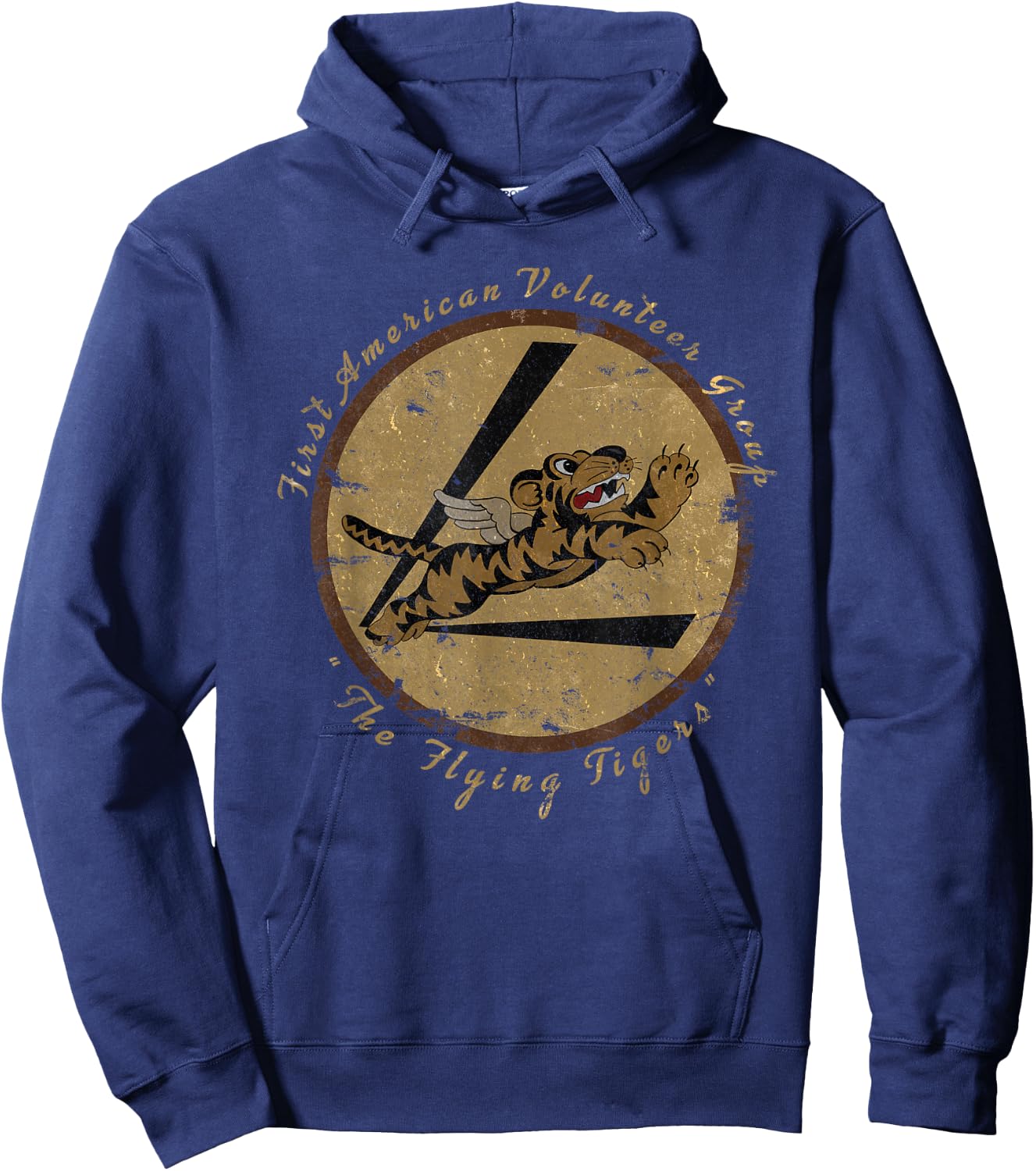 "Flying Tigers Squadron" WWII Vintage Insignia Hoodie - Hoodie | Navy