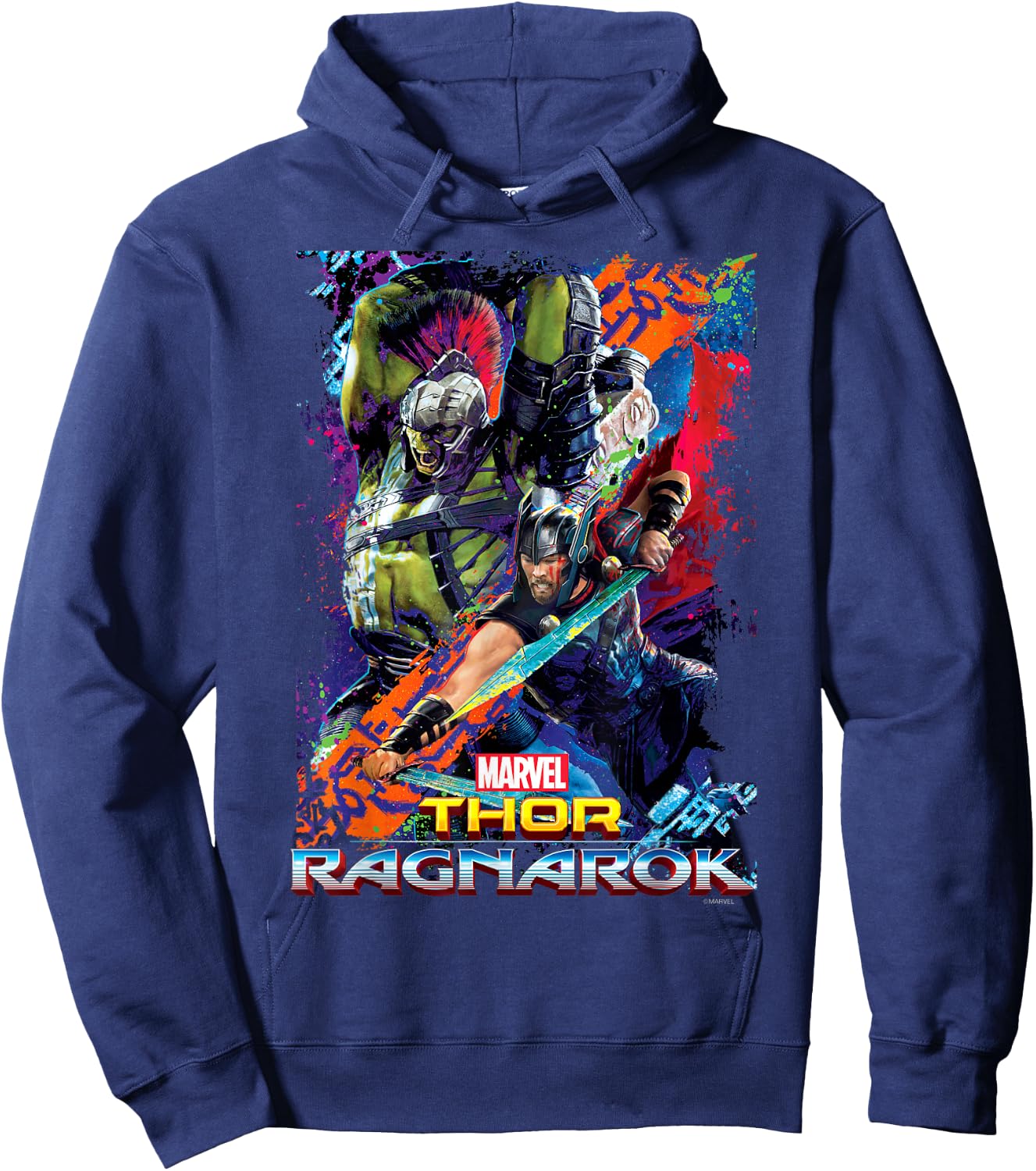 Marvel Thor Ragnarok Hulk Neon Pop Poster Hoodie - Hoodie | Navy