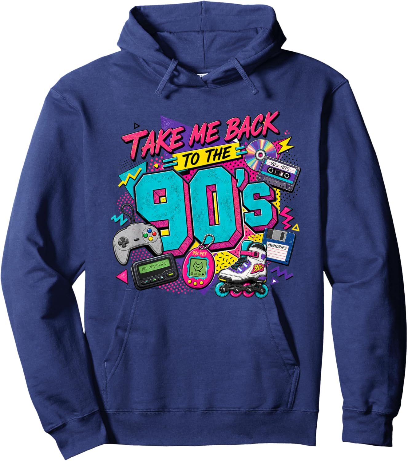 Take me Back to 90's - Funny Humor Trend Hoodie - Hoodie | Navy