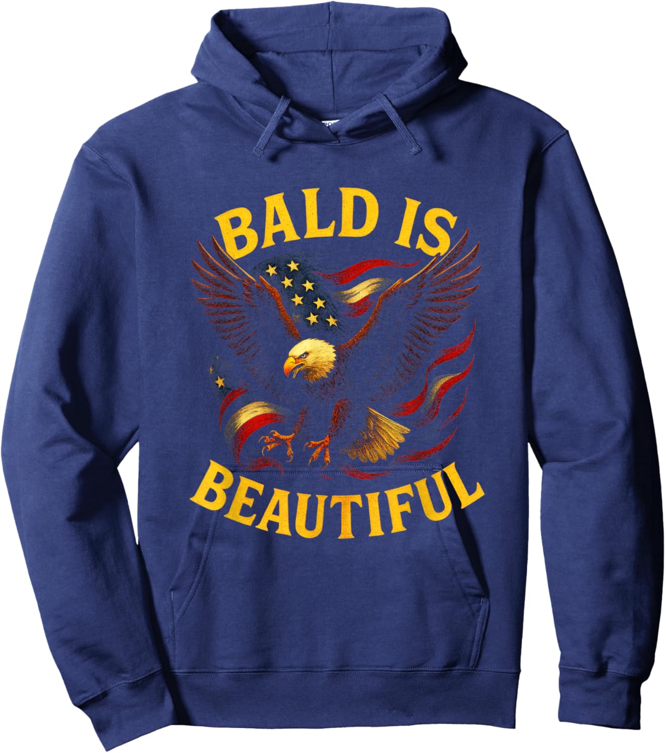 Bald is Beautiful - Patriotic Eagle Hoodie - Hoodie | Navy