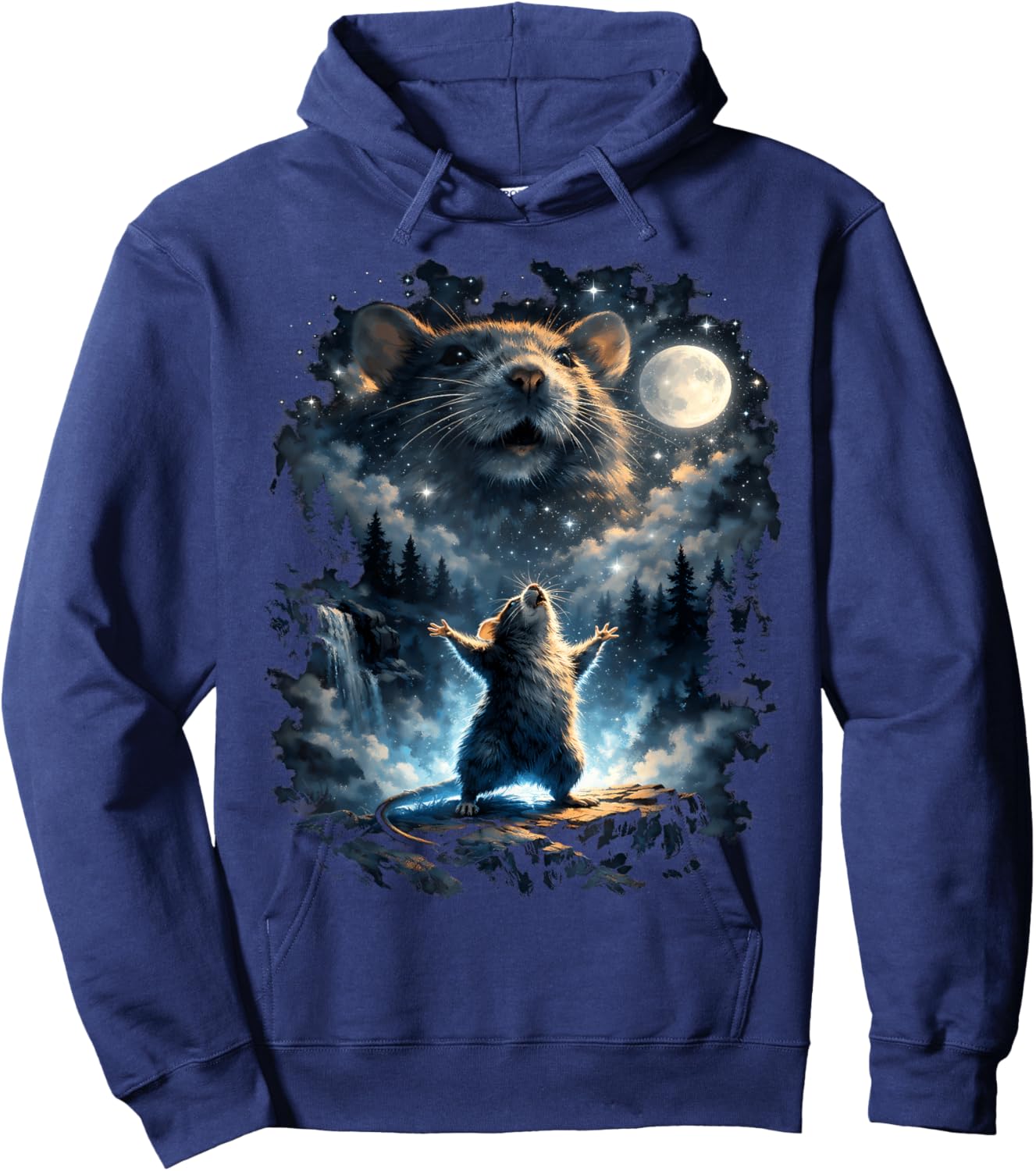 Rat Howling at Moon Hoodie - Hoodie | Navy
