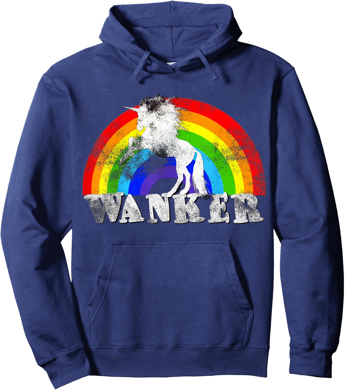 Unicorn Wanker T Shirt - Funny Rainbow Hoodie - Hoodie | Navy