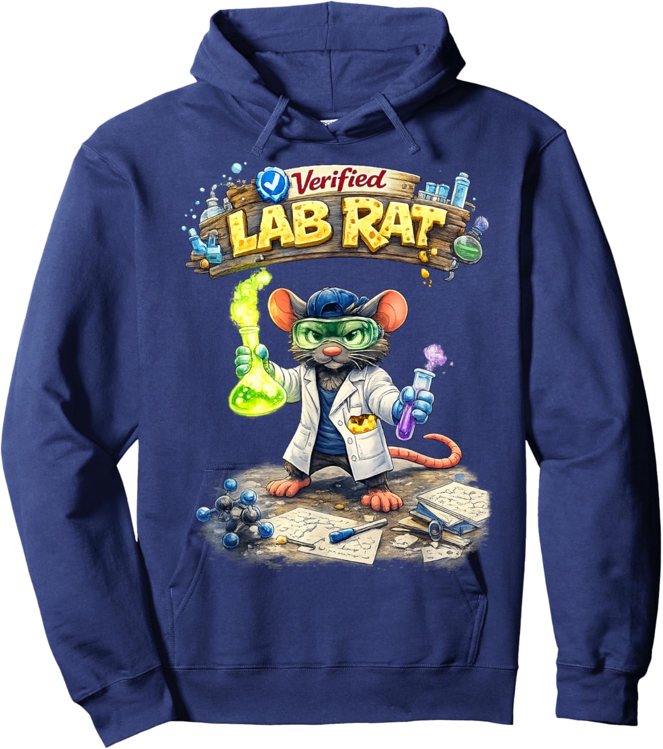 Verified Lab Rat - Funny Science Hoodie - Hoodie | Navy