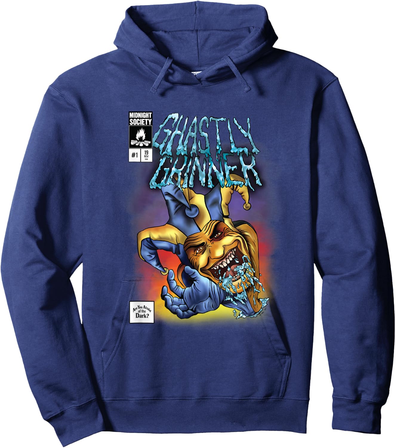 Ghastly Grinner Midnight Society Clown Saliva Hoodie - Hoodie | Navy