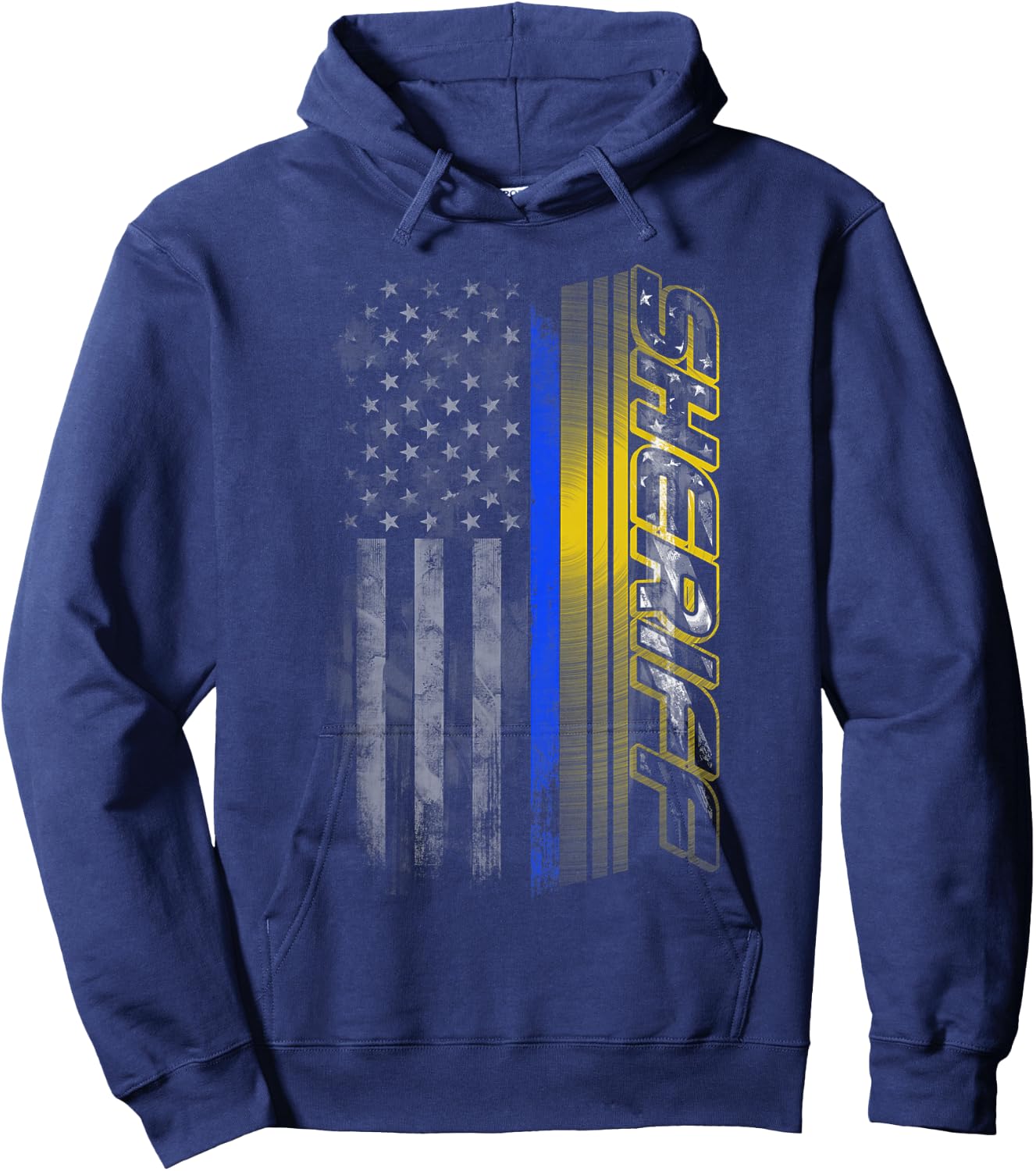 Thin Blue Line Sheriff Flag Hoodie - Hoodie | Navy